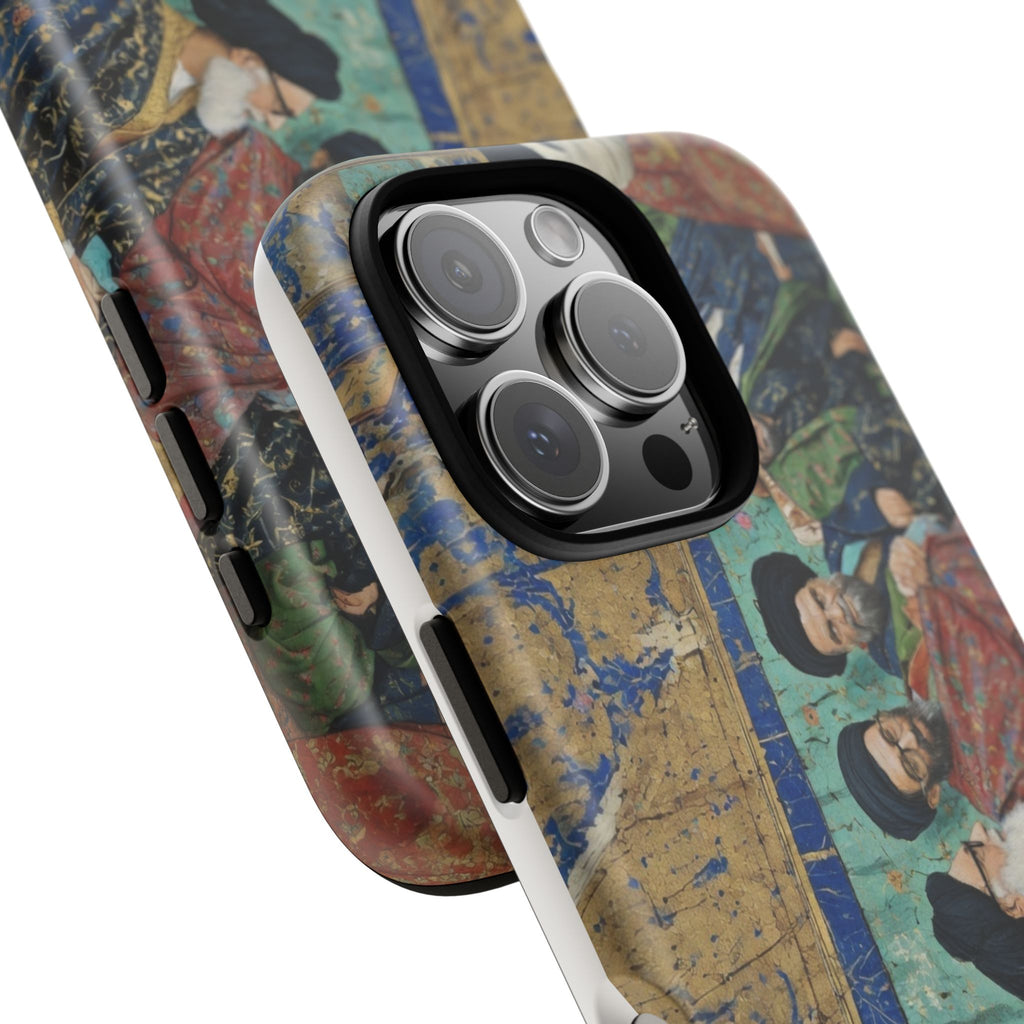 Religious Mosaic Phone Case — Vintage Shrine Scene Protective Hard Case