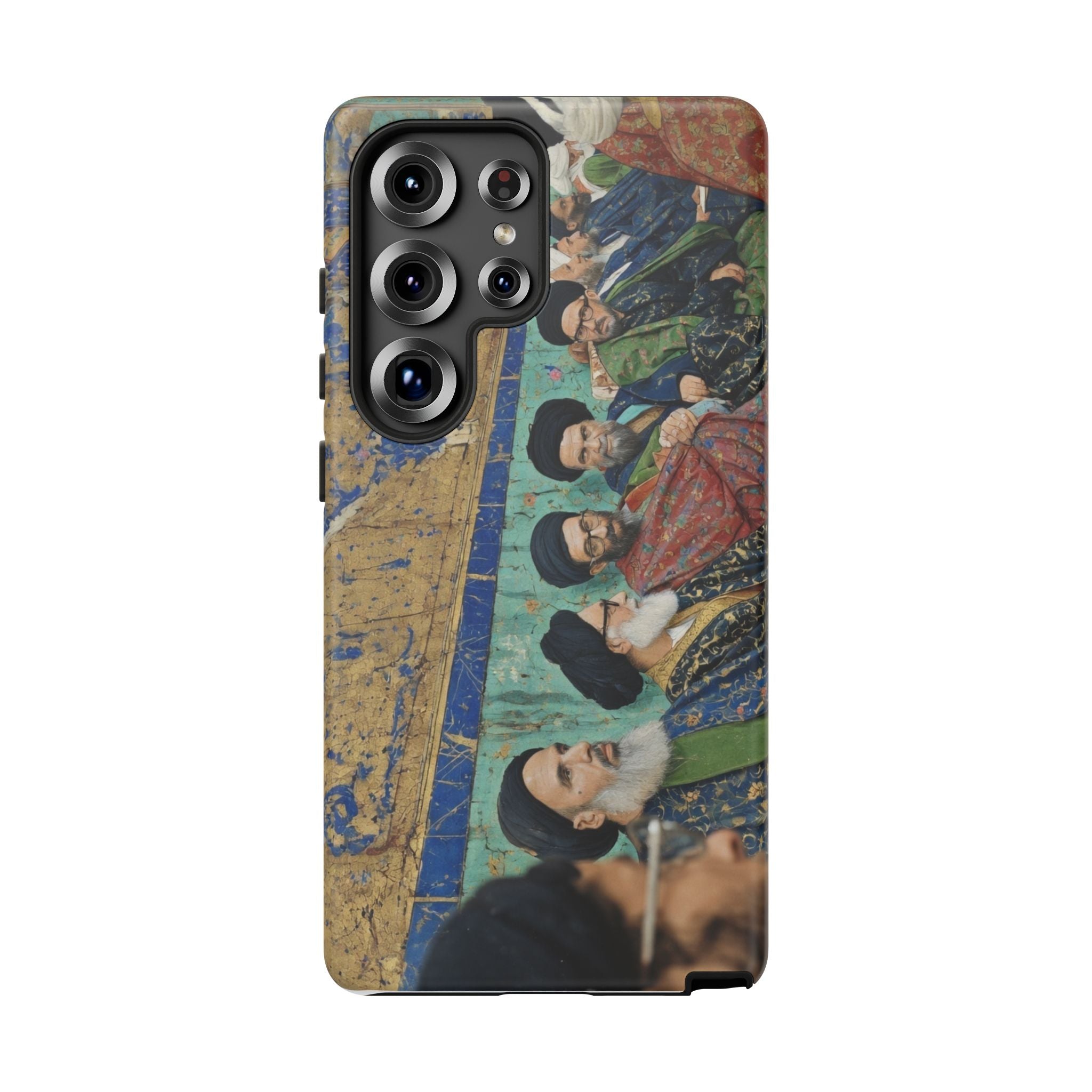 Religious Mosaic Phone Case — Vintage Shrine Scene Protective Hard Case