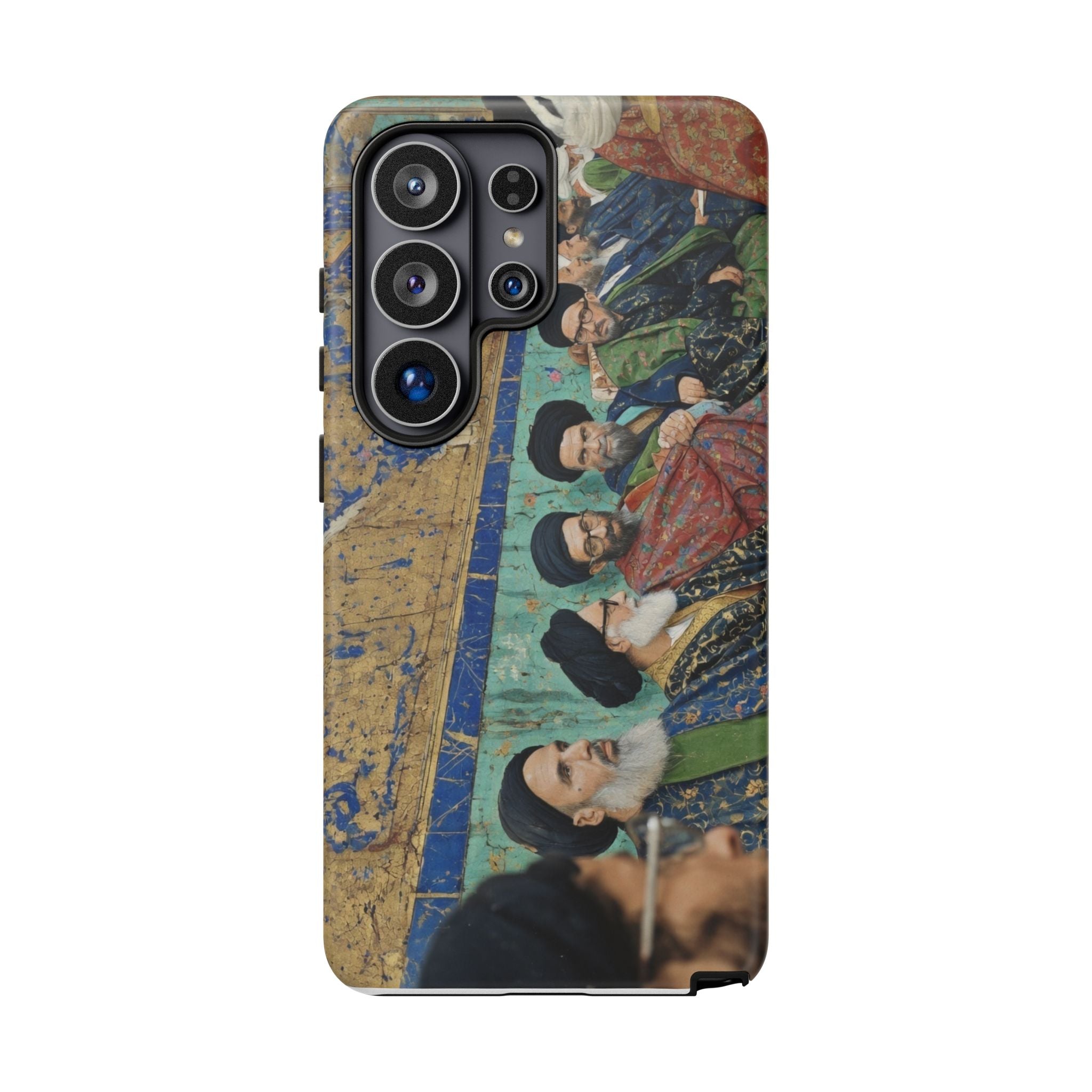 Religious Mosaic Phone Case — Vintage Shrine Scene Protective Hard Case