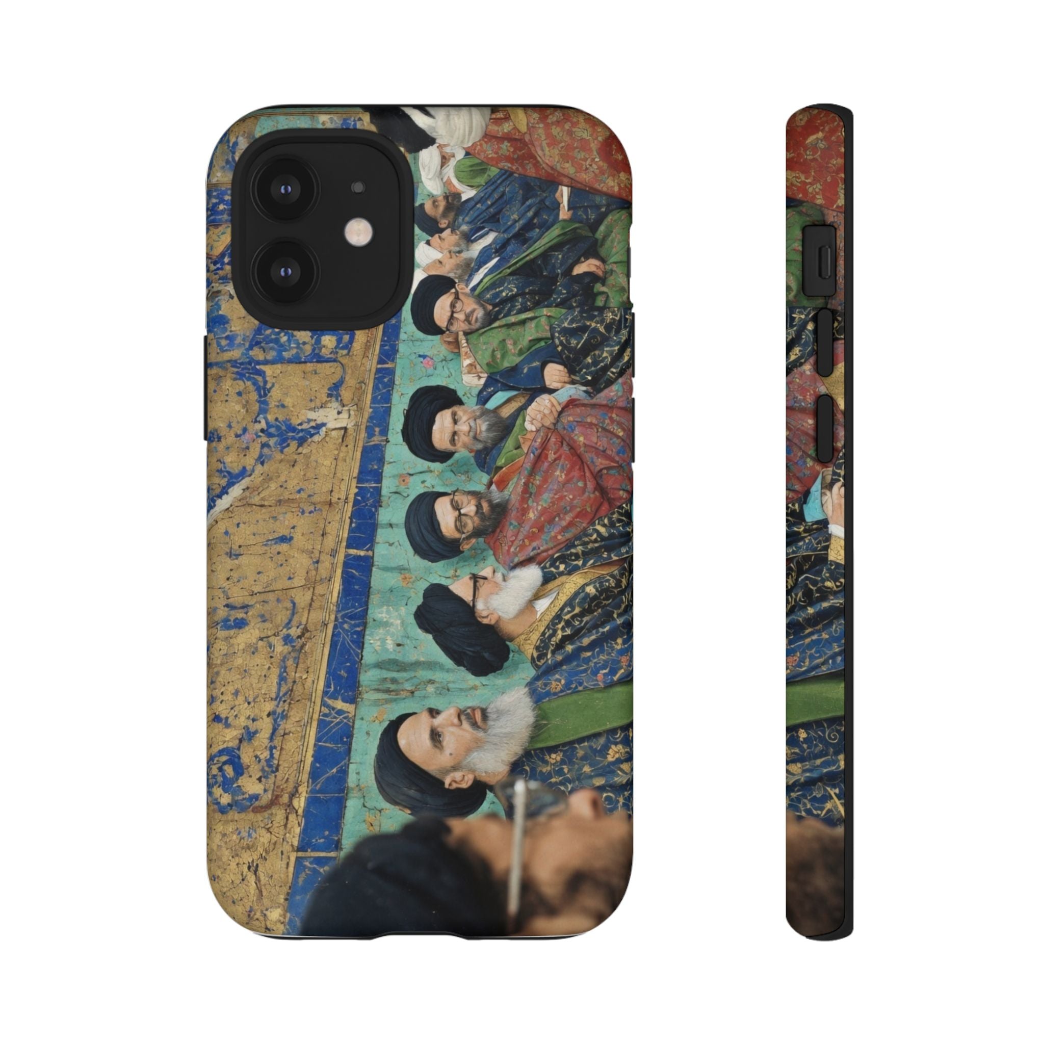 Religious Mosaic Phone Case — Vintage Shrine Scene Protective Hard Case
