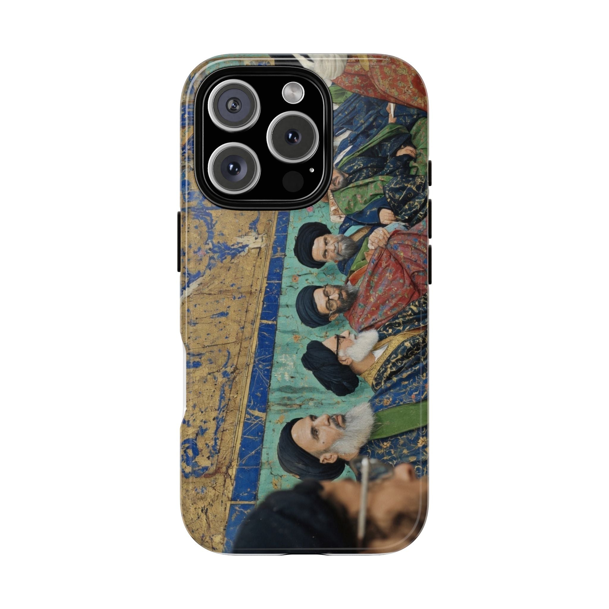 Religious Mosaic Phone Case — Vintage Shrine Scene Protective Hard Case