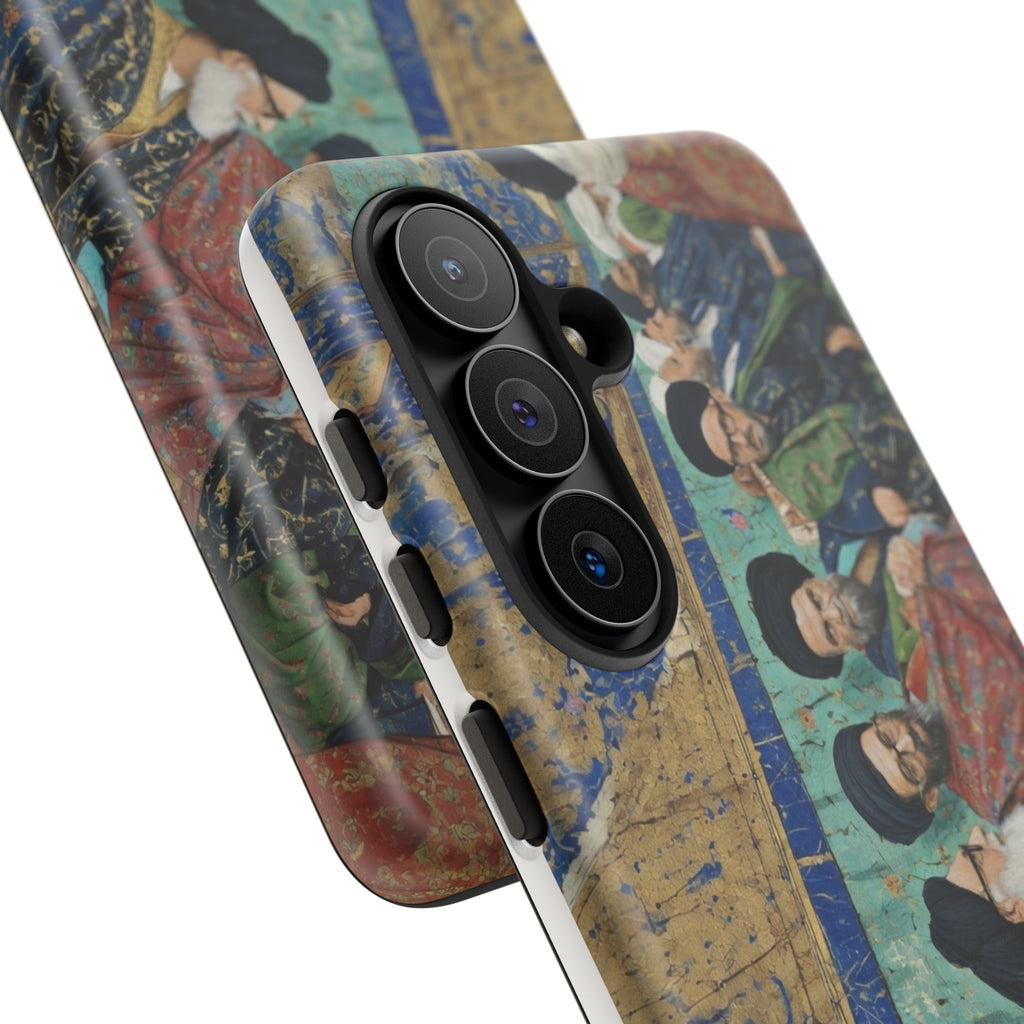 Religious Mosaic Phone Case — Vintage Shrine Scene Protective Hard Case