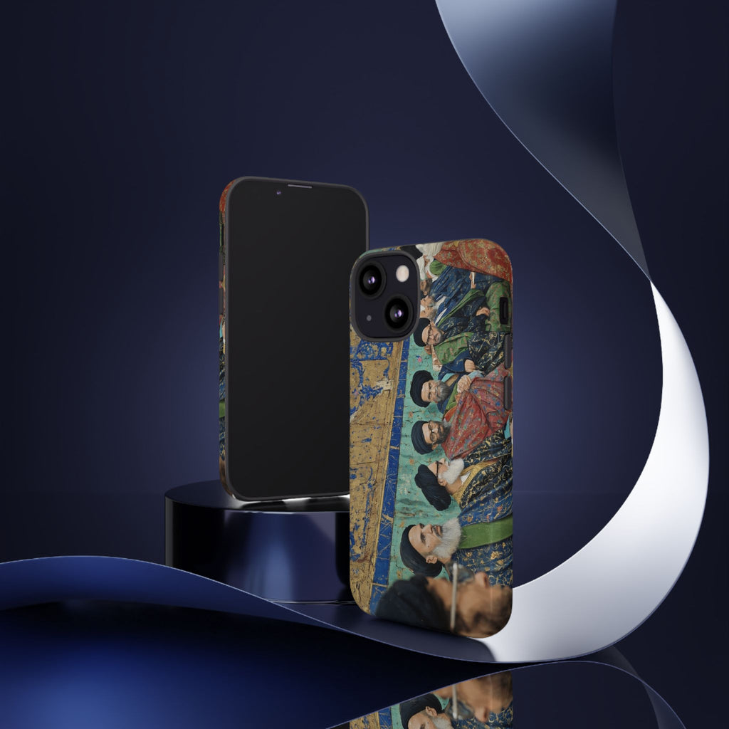 Religious Mosaic Phone Case — Vintage Shrine Scene Protective Hard Case