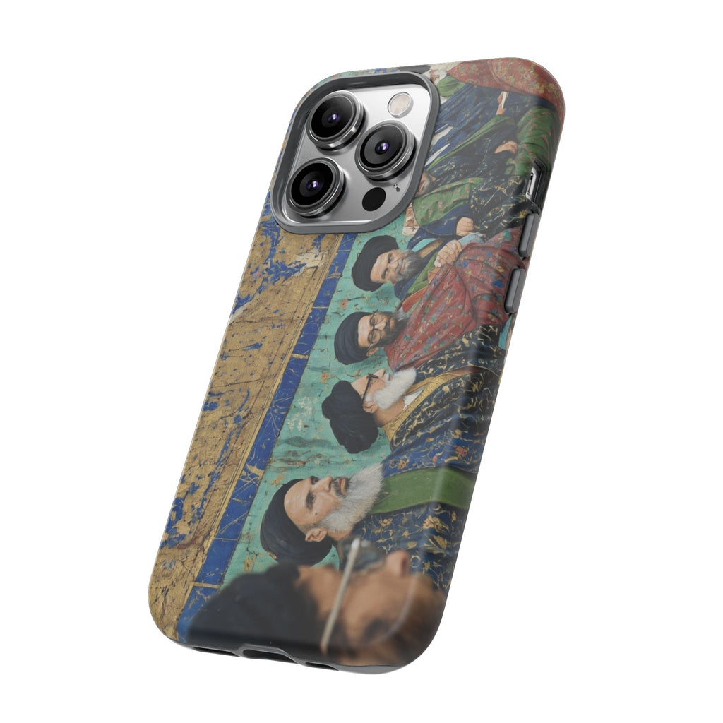Religious Mosaic Phone Case — Vintage Shrine Scene Protective Hard Case