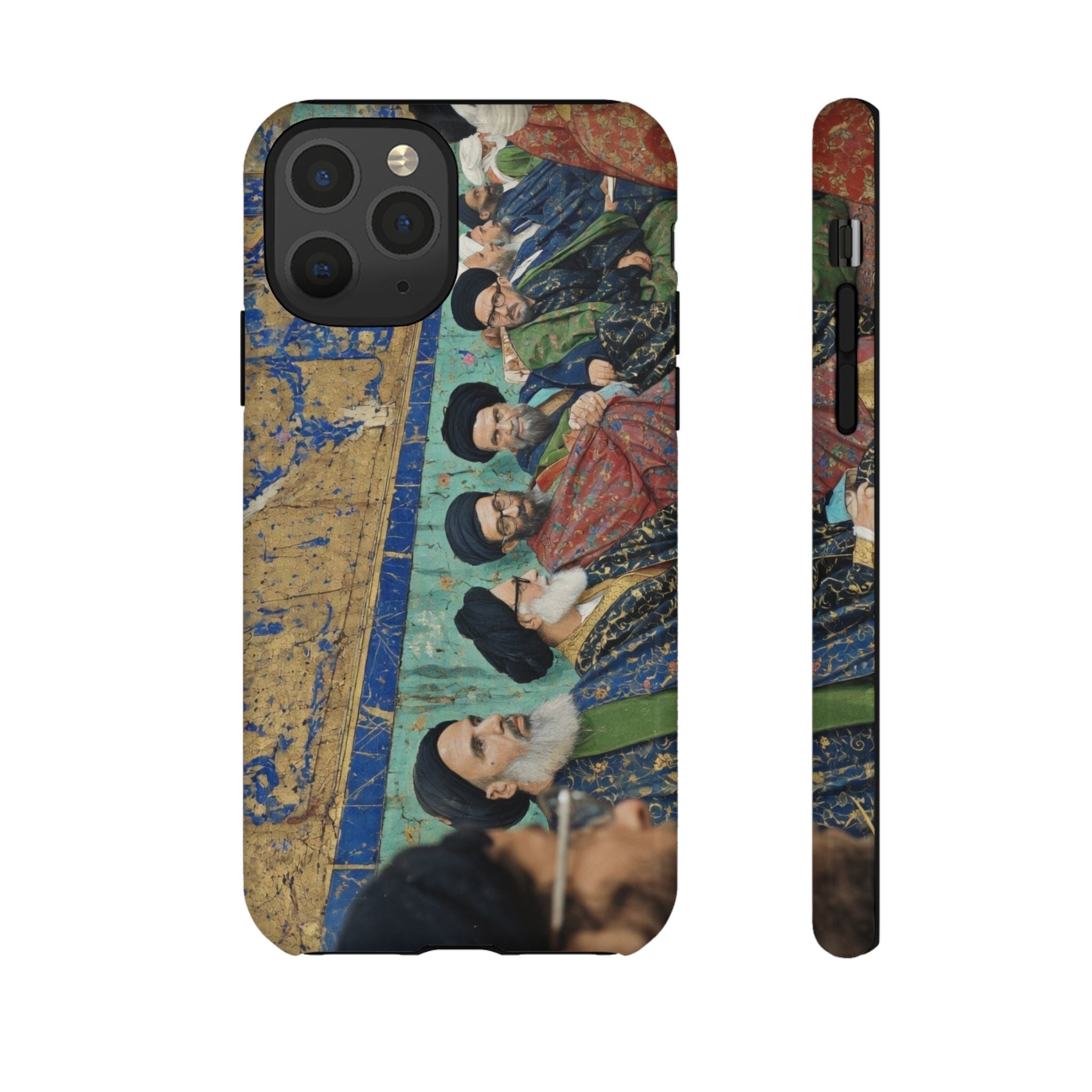 Religious Mosaic Phone Case — Vintage Shrine Scene Protective Hard Case