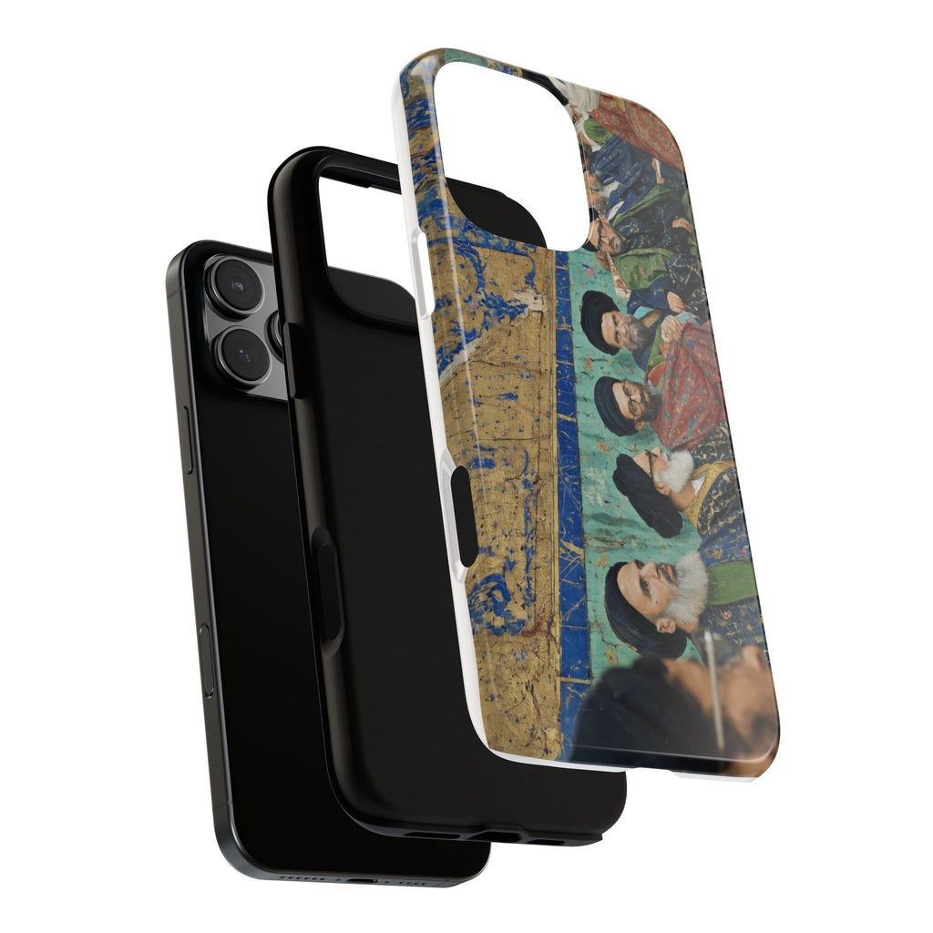 Religious Mosaic Phone Case — Vintage Shrine Scene Protective Hard Case