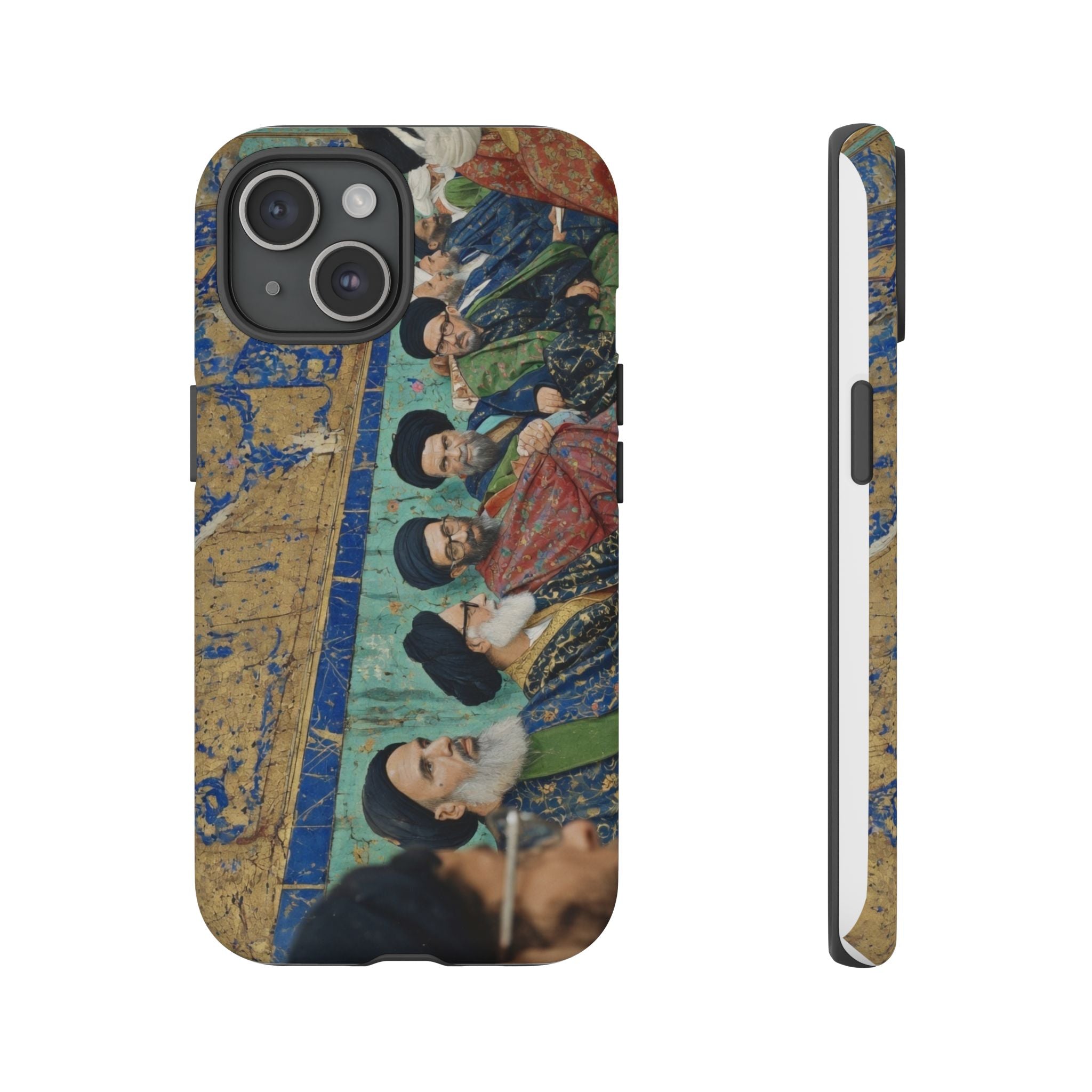 Religious Mosaic Phone Case — Vintage Shrine Scene Protective Hard Case