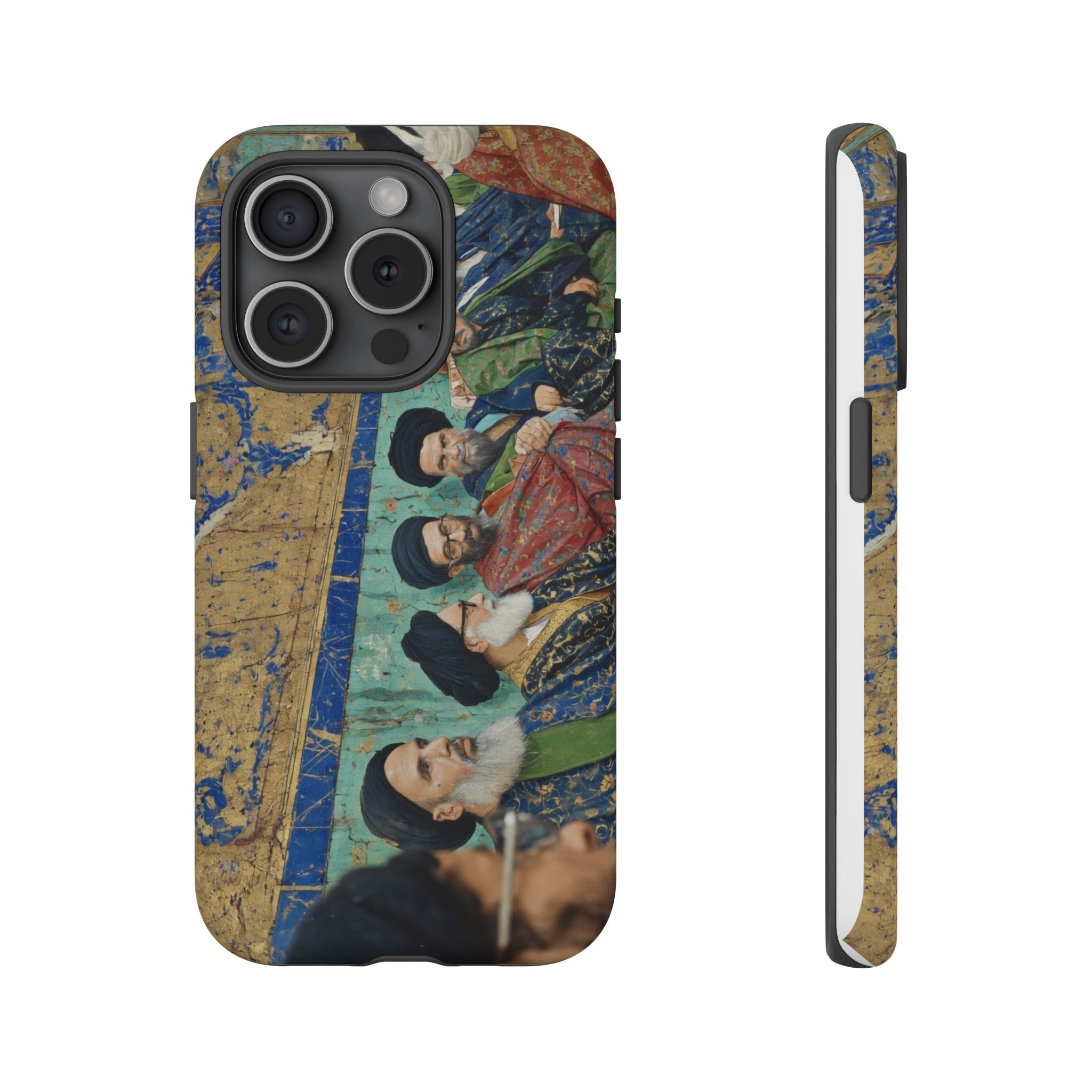 Religious Mosaic Phone Case — Vintage Shrine Scene Protective Hard Case