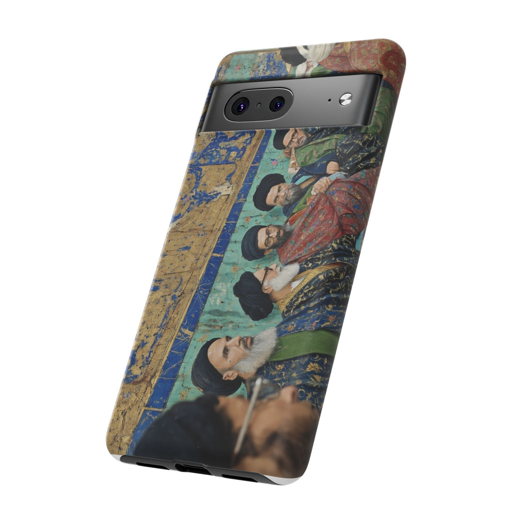 Religious Mosaic Phone Case — Vintage Shrine Scene Protective Hard Case