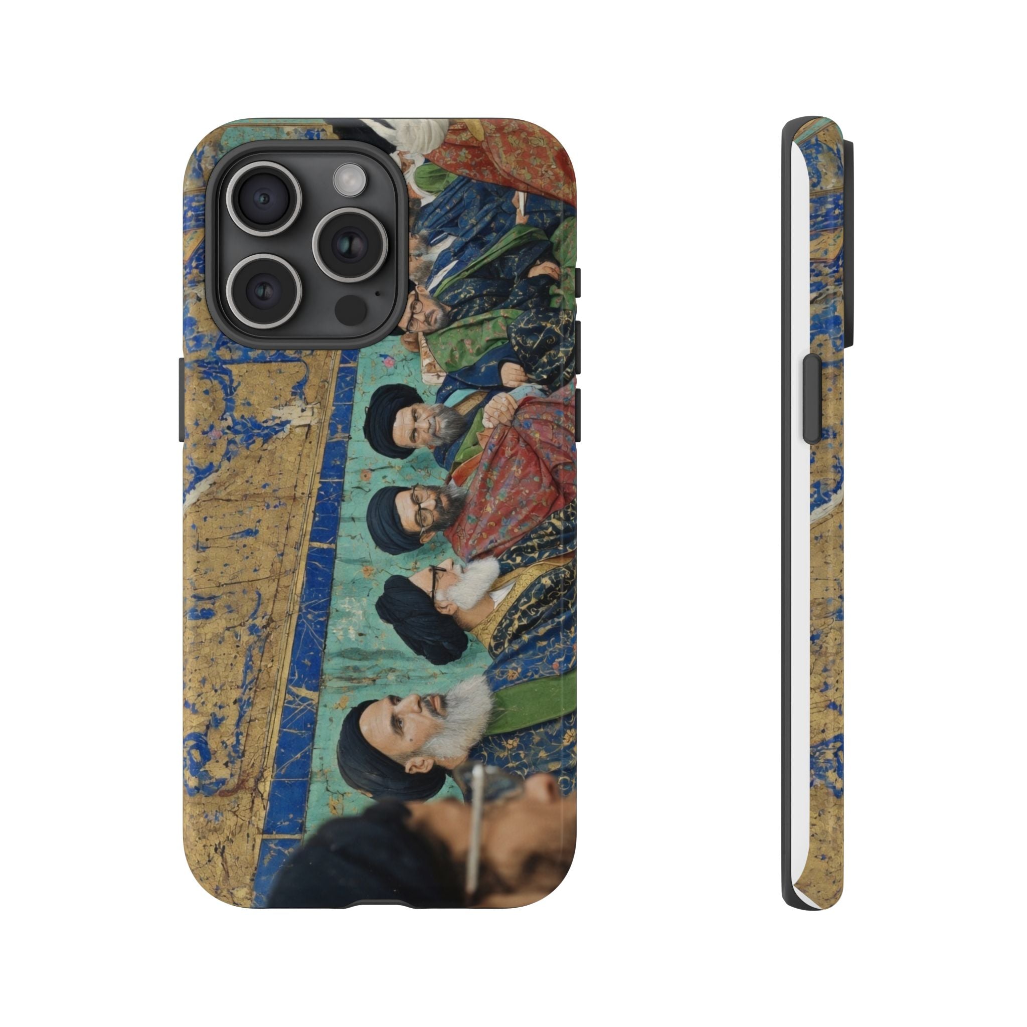Religious Mosaic Phone Case — Vintage Shrine Scene Protective Hard Case