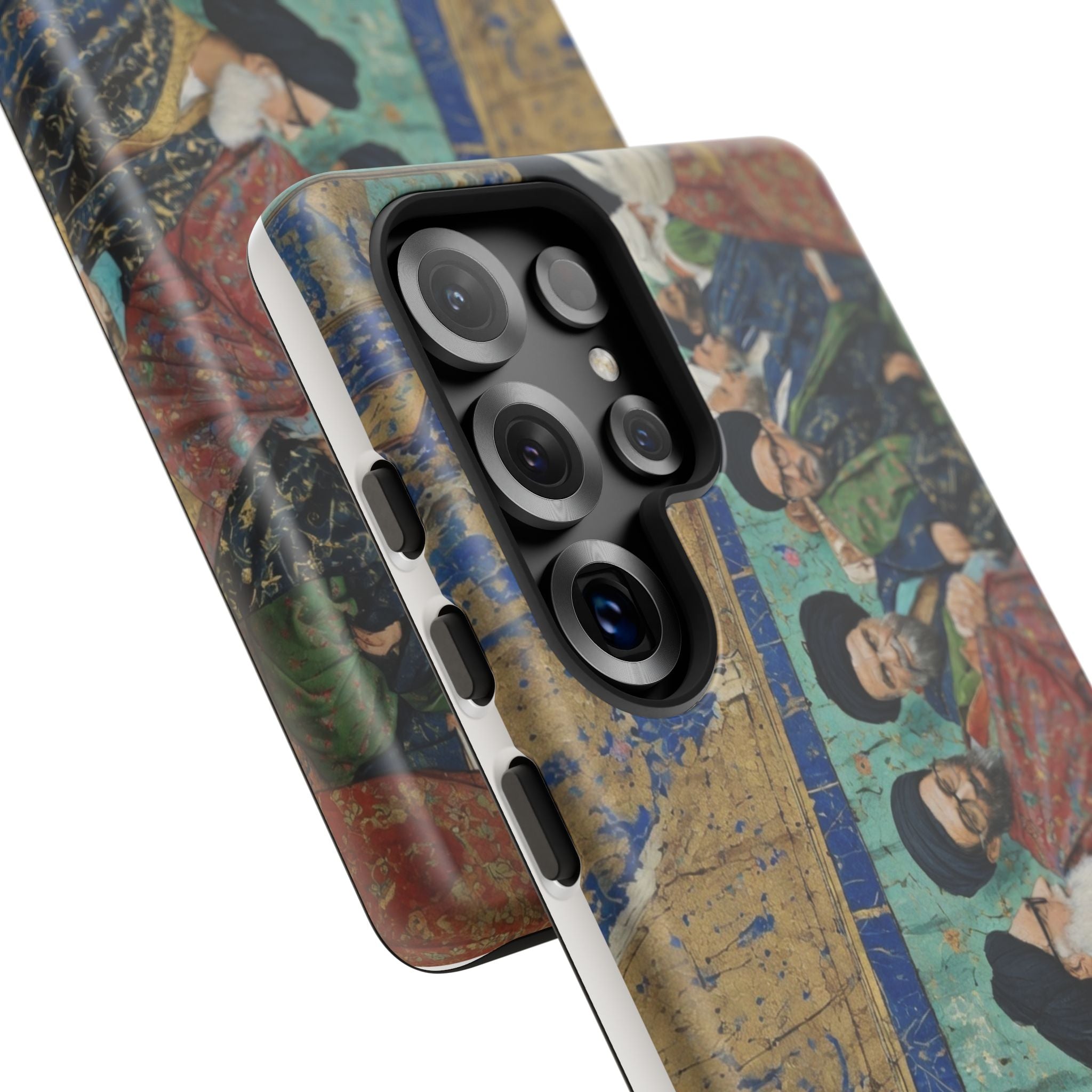 Religious Mosaic Phone Case — Vintage Shrine Scene Protective Hard Case