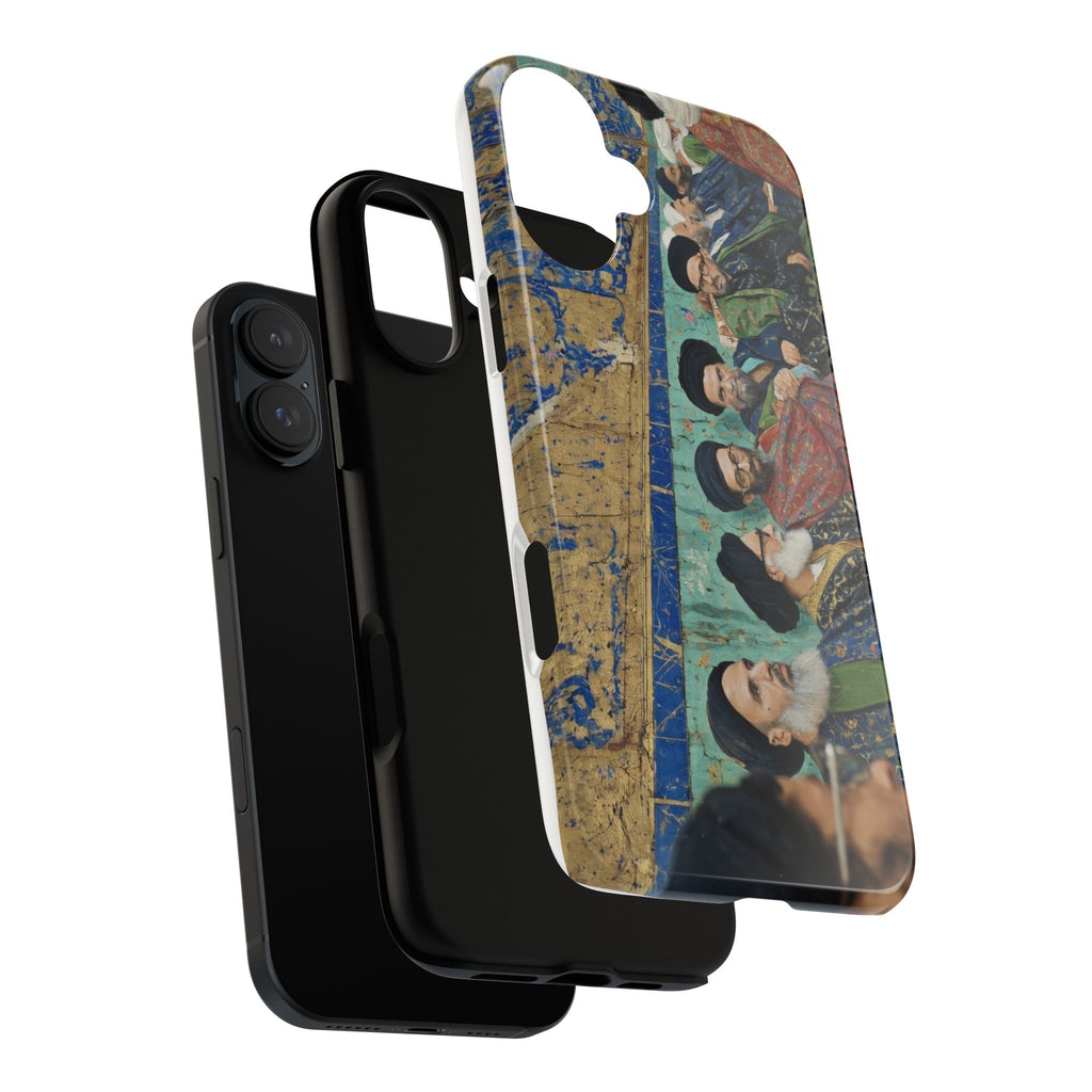 Religious Mosaic Phone Case — Vintage Shrine Scene Protective Hard Case