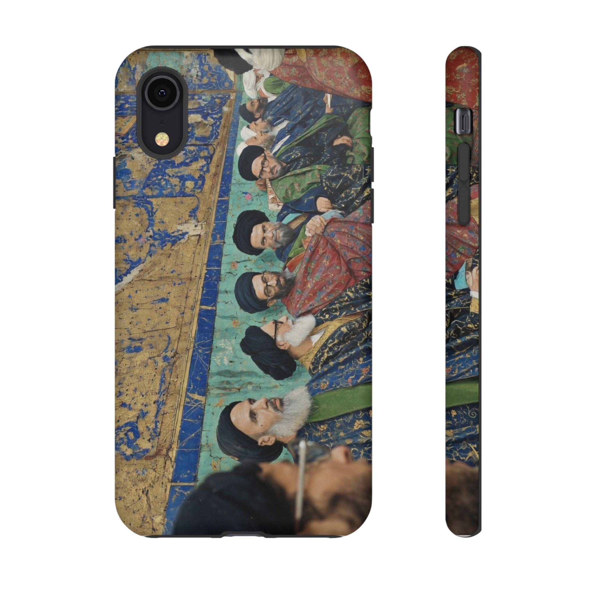 Religious Mosaic Phone Case — Vintage Shrine Scene Protective Hard Case