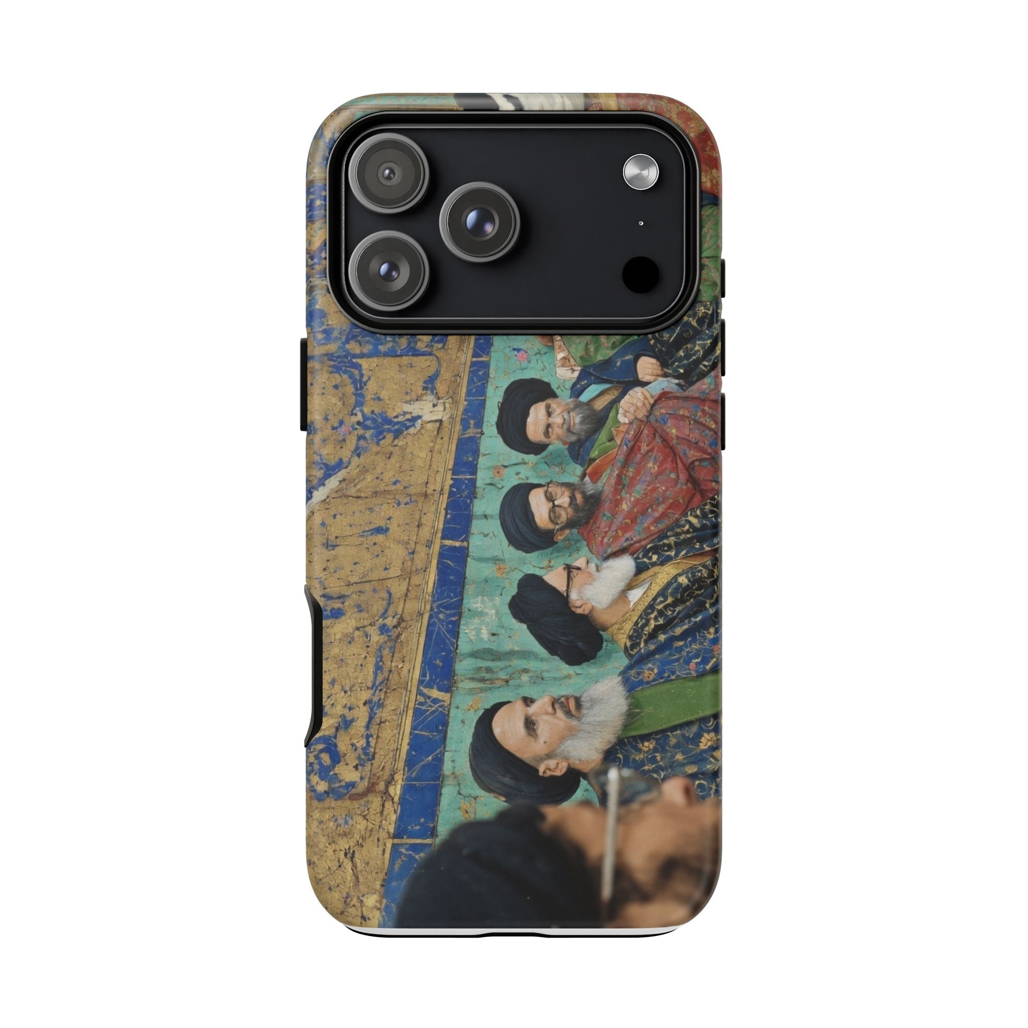 Religious Mosaic Phone Case — Vintage Shrine Scene Protective Hard Case