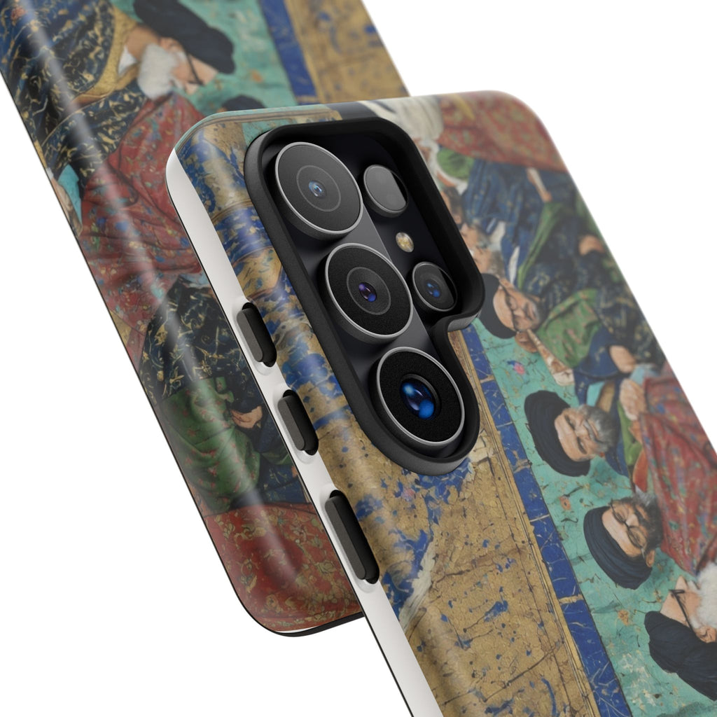 Religious Mosaic Phone Case — Vintage Shrine Scene Protective Hard Case