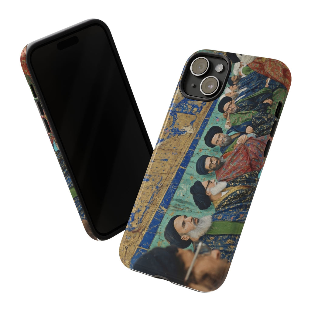 Religious Mosaic Phone Case — Vintage Shrine Scene Protective Hard Case