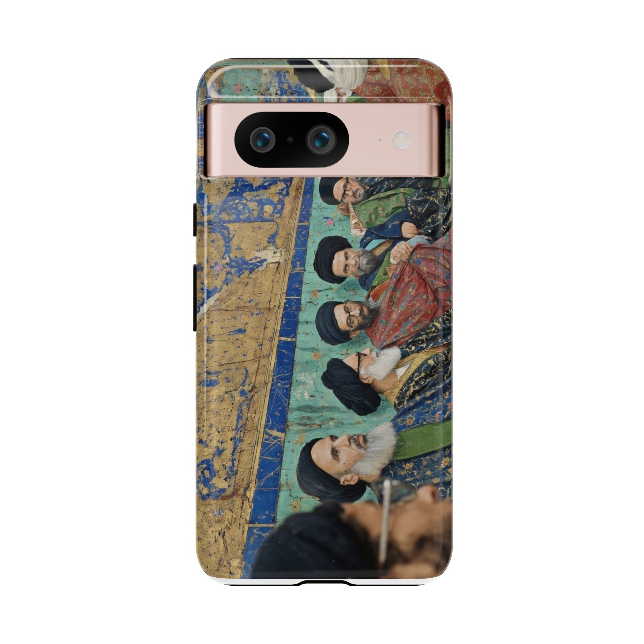 Religious Mosaic Phone Case — Vintage Shrine Scene Protective Hard Case