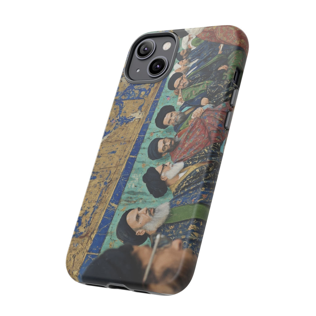 Religious Mosaic Phone Case — Vintage Shrine Scene Protective Hard Case