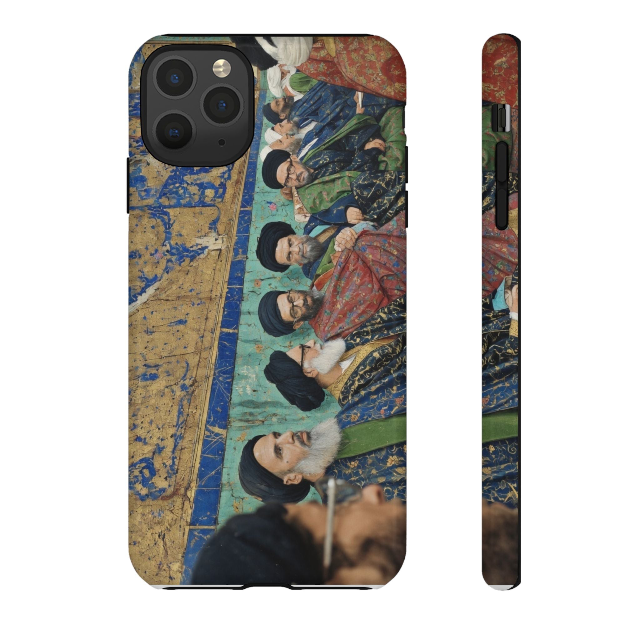 Religious Mosaic Phone Case — Vintage Shrine Scene Protective Hard Case
