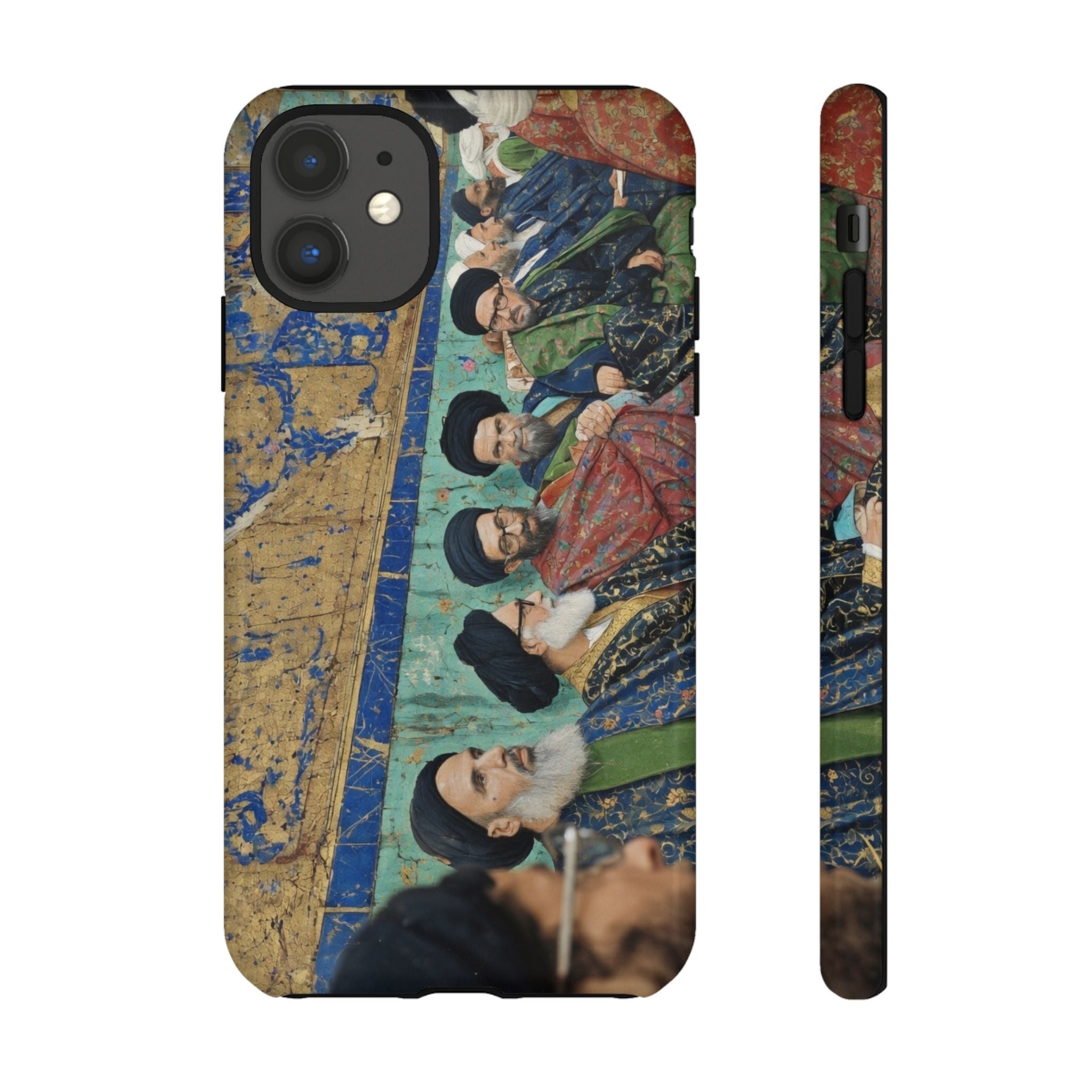 Religious Mosaic Phone Case — Vintage Shrine Scene Protective Hard Case