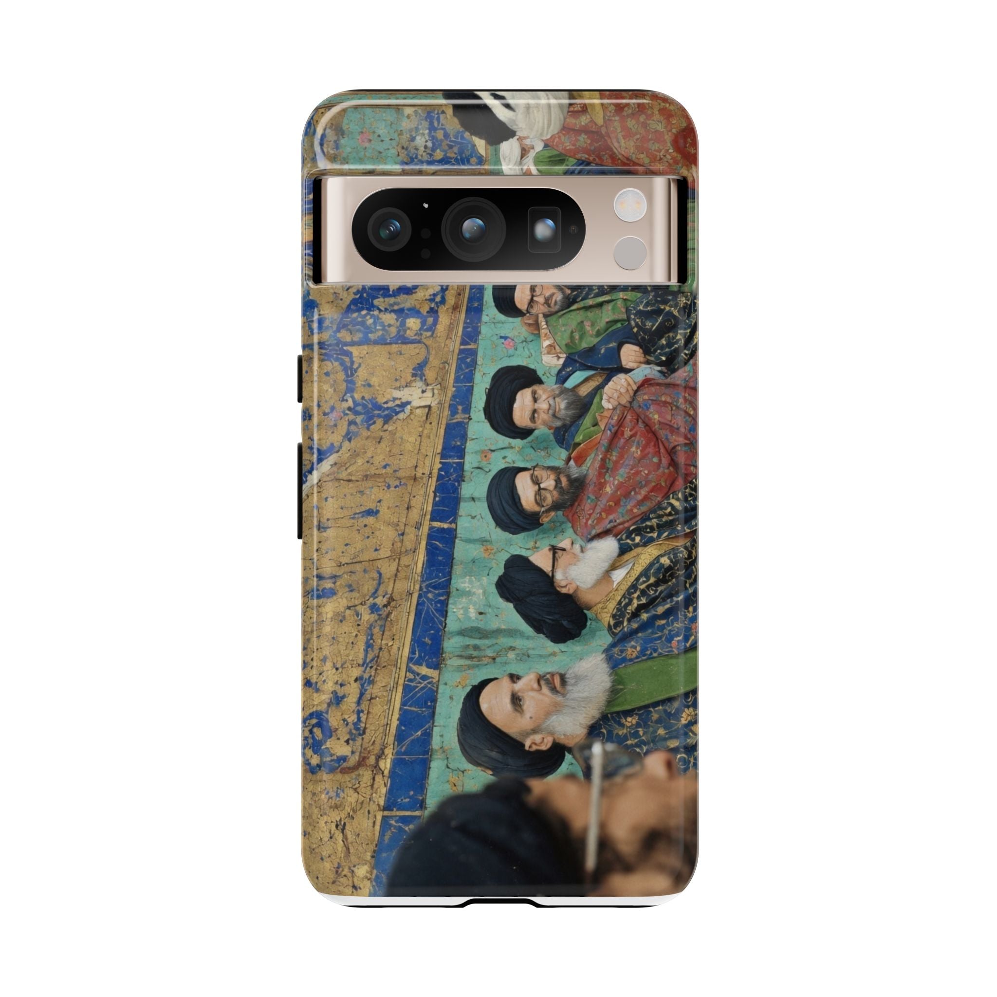 Religious Mosaic Phone Case — Vintage Shrine Scene Protective Hard Case