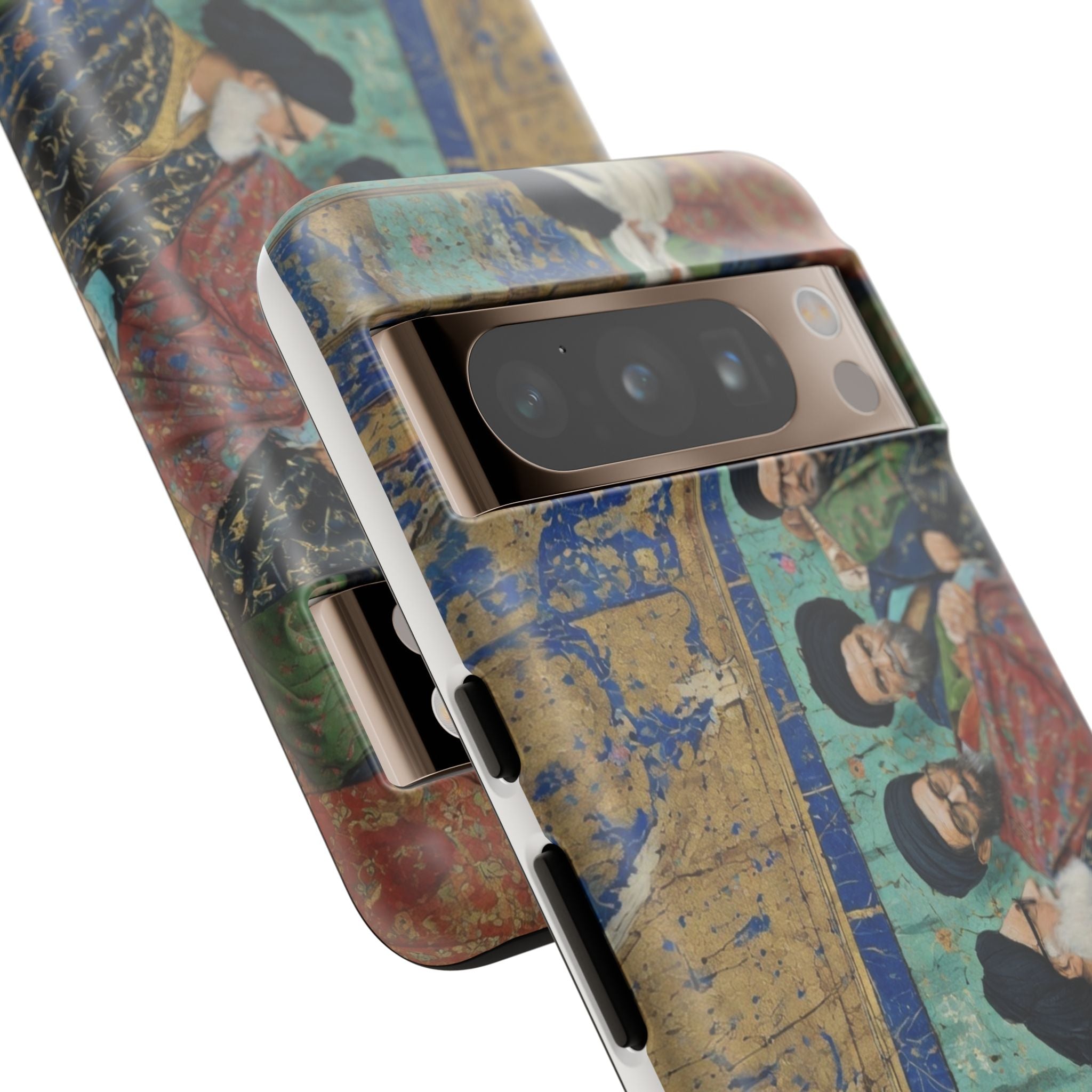 Religious Mosaic Phone Case — Vintage Shrine Scene Protective Hard Case