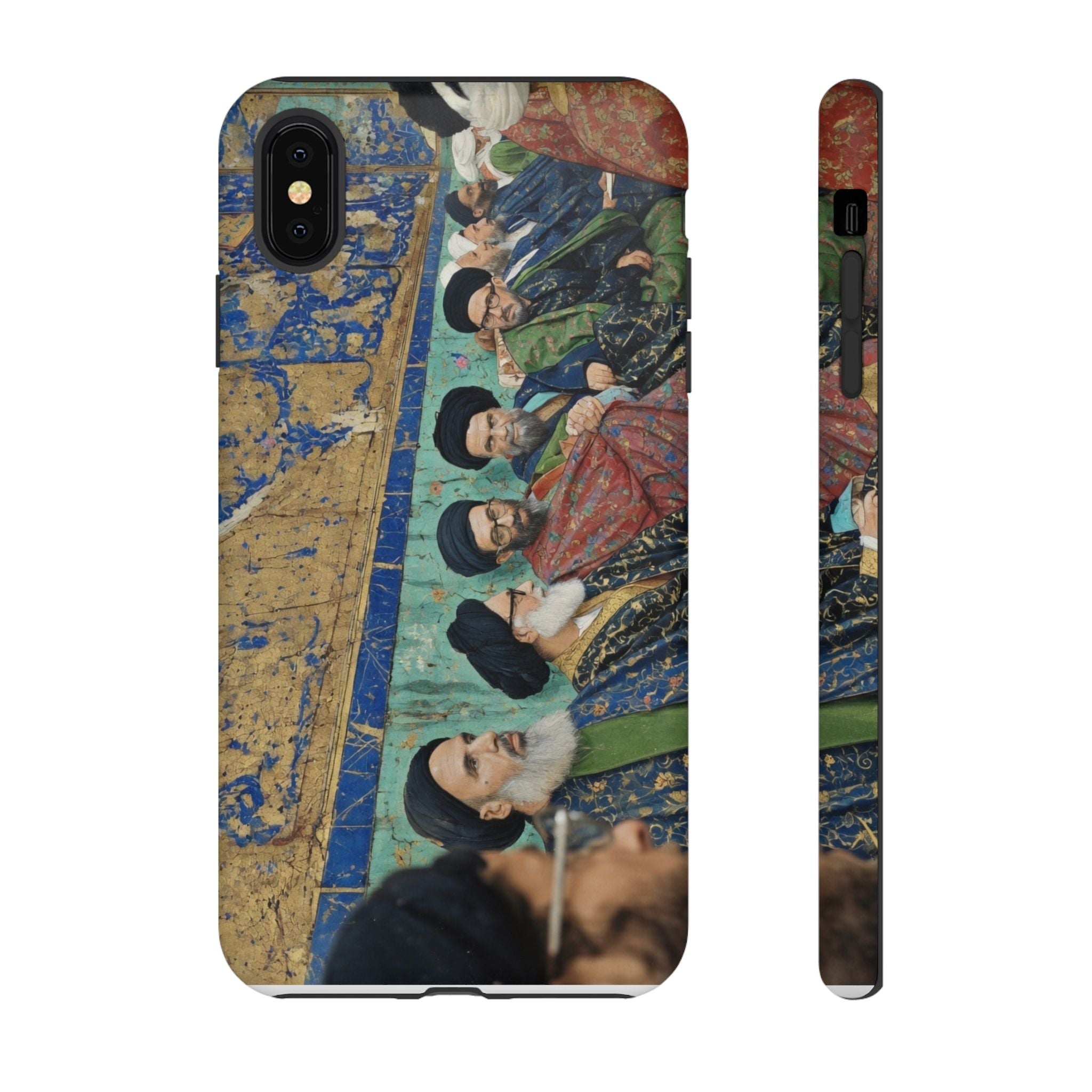 Religious Mosaic Phone Case — Vintage Shrine Scene Protective Hard Case