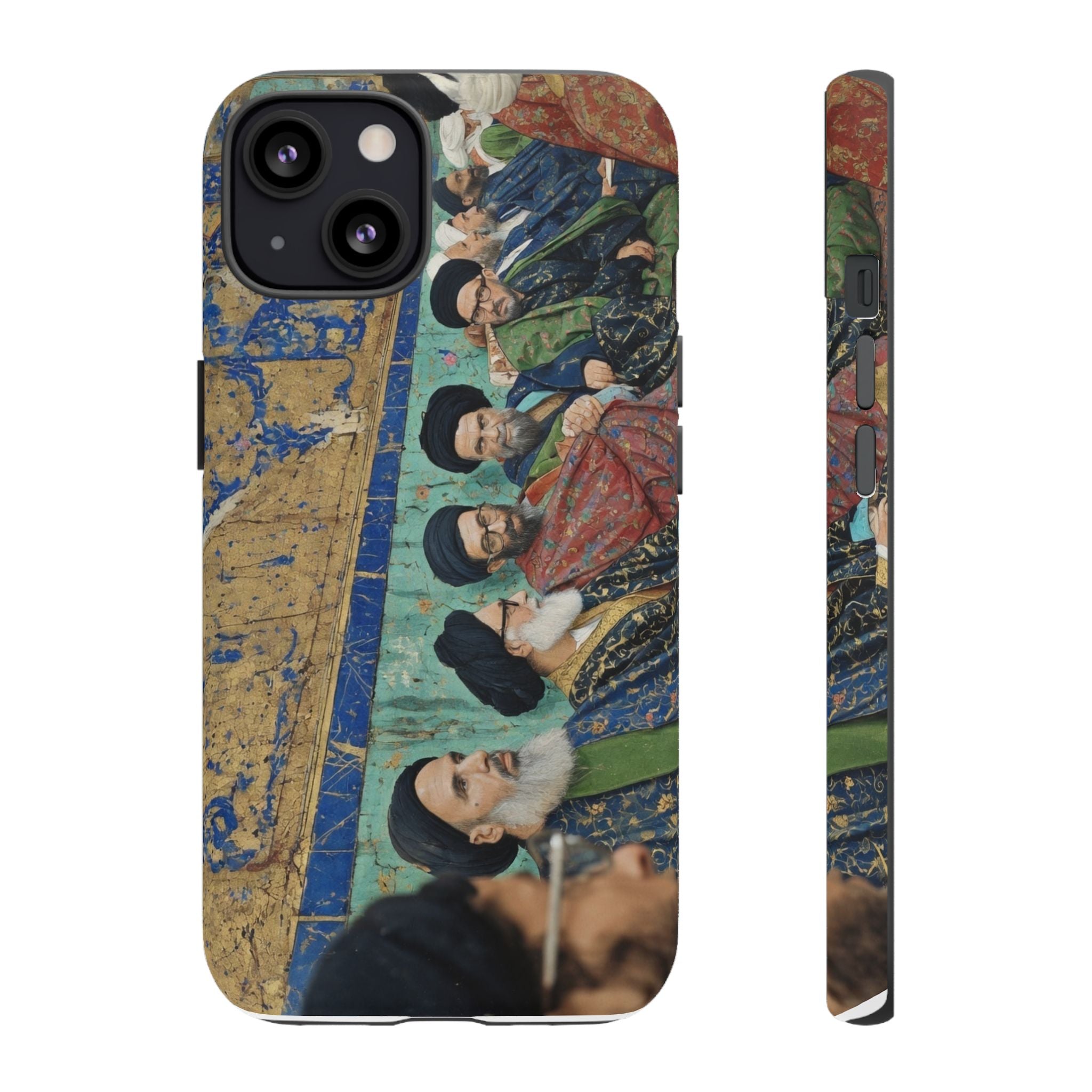 Religious Mosaic Phone Case — Vintage Shrine Scene Protective Hard Case