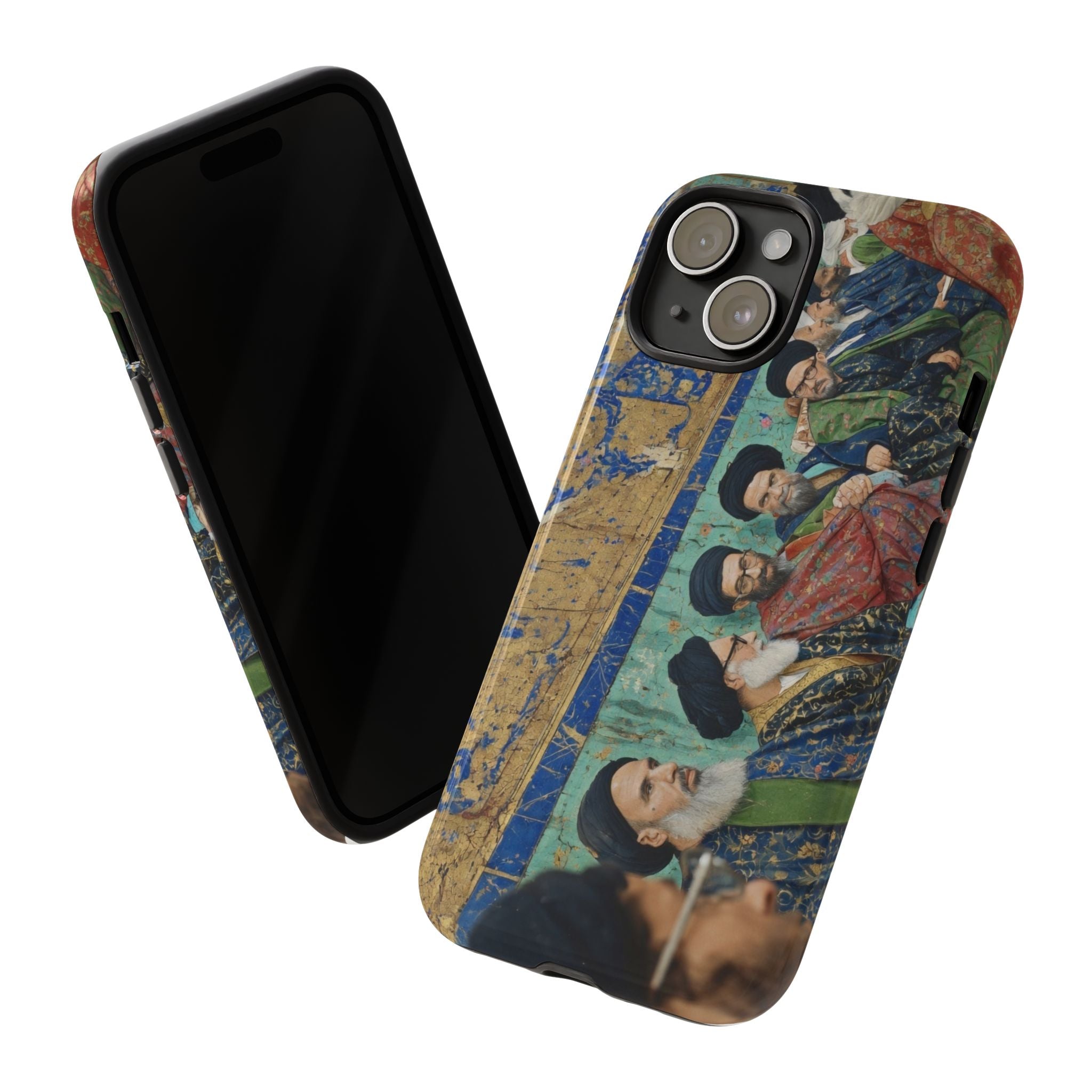 Religious Mosaic Phone Case — Vintage Shrine Scene Protective Hard Case