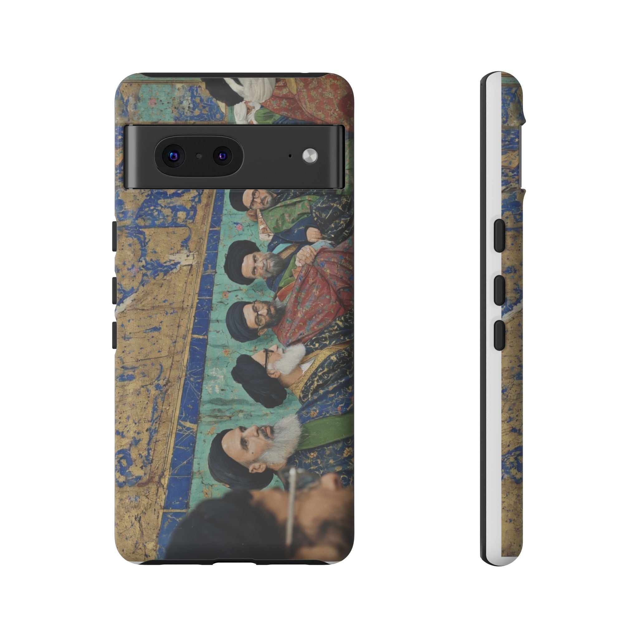 Religious Mosaic Phone Case — Vintage Shrine Scene Protective Hard Case