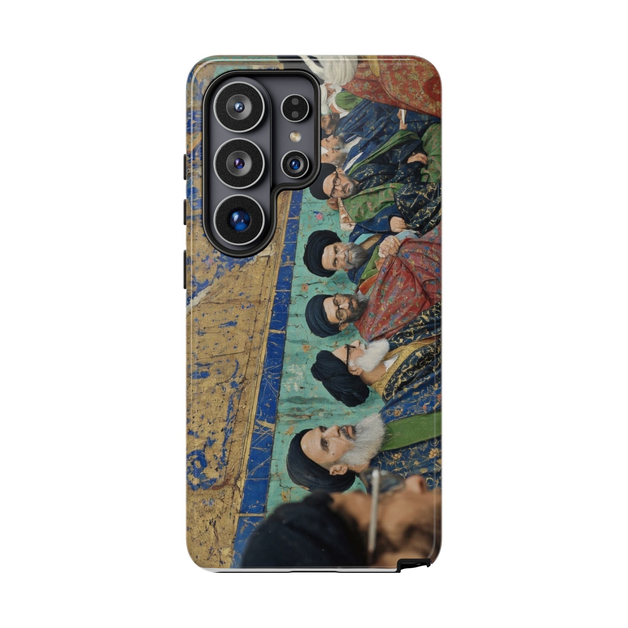 Religious Mosaic Phone Case — Vintage Shrine Scene Protective Hard Case