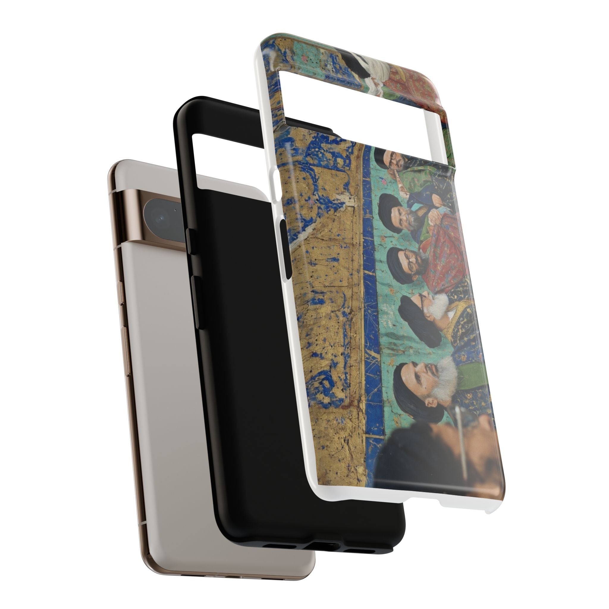 Religious Mosaic Phone Case — Vintage Shrine Scene Protective Hard Case