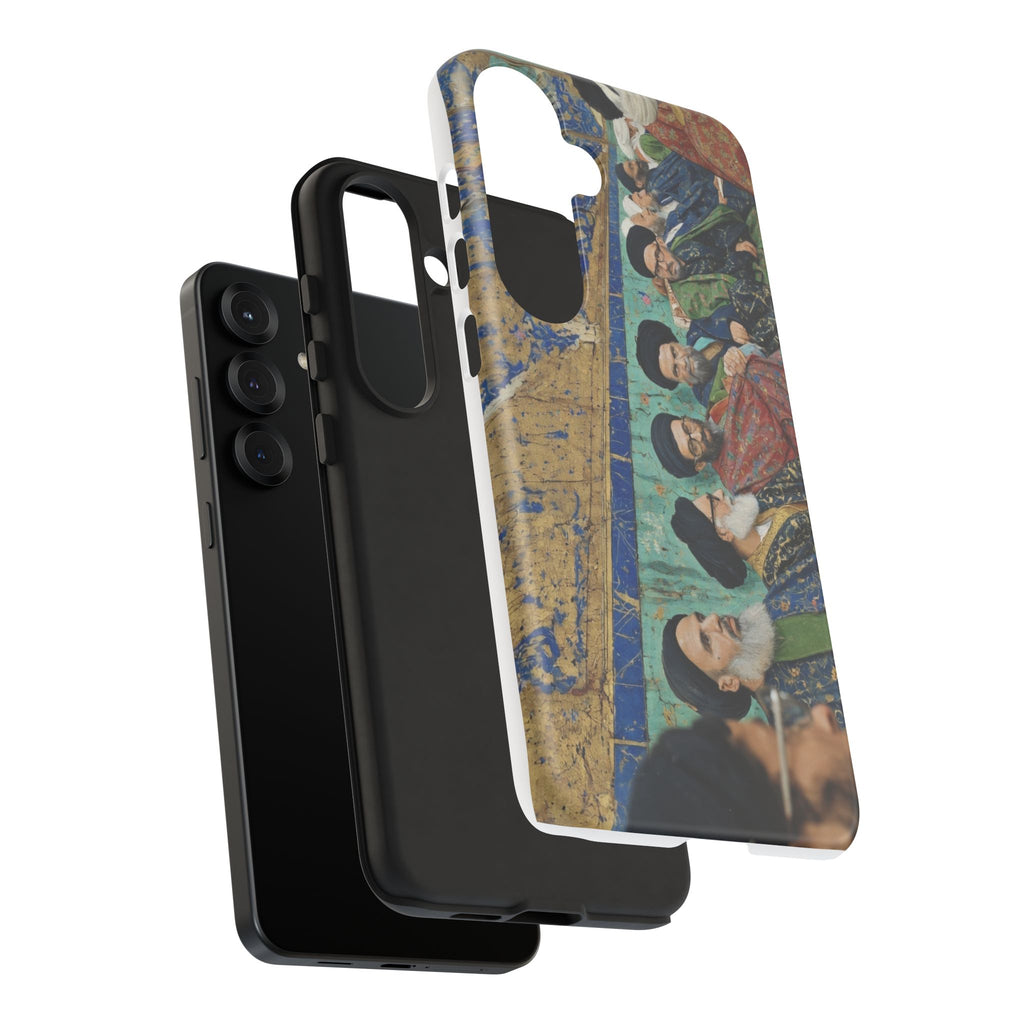 Religious Mosaic Phone Case — Vintage Shrine Scene Protective Hard Case