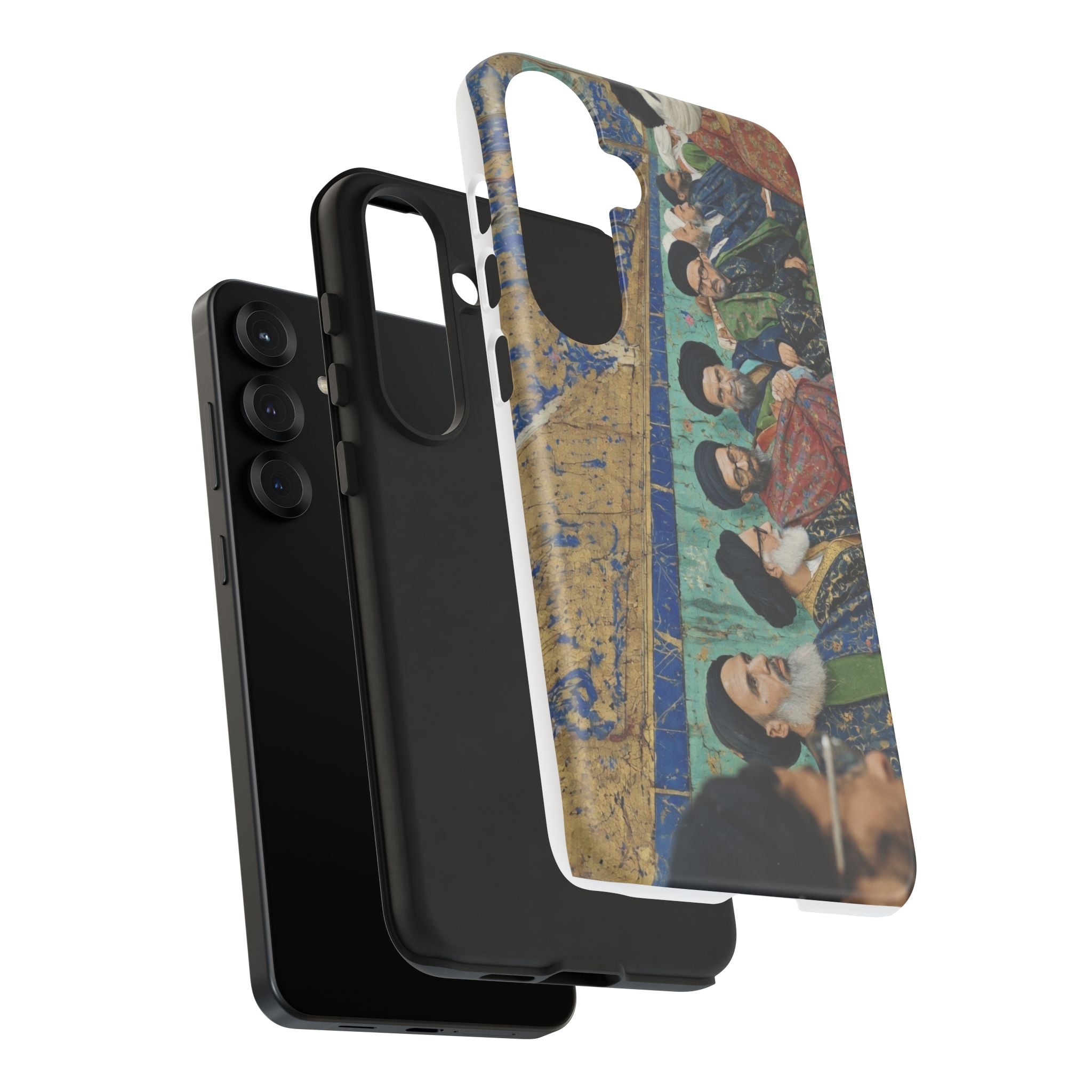 Religious Mosaic Phone Case — Vintage Shrine Scene Protective Hard Case
