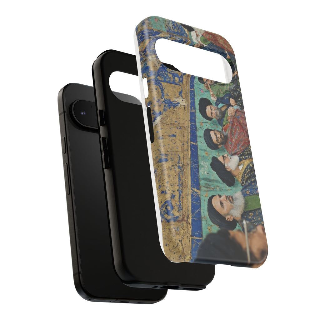 Religious Mosaic Phone Case — Vintage Shrine Scene Protective Hard Case