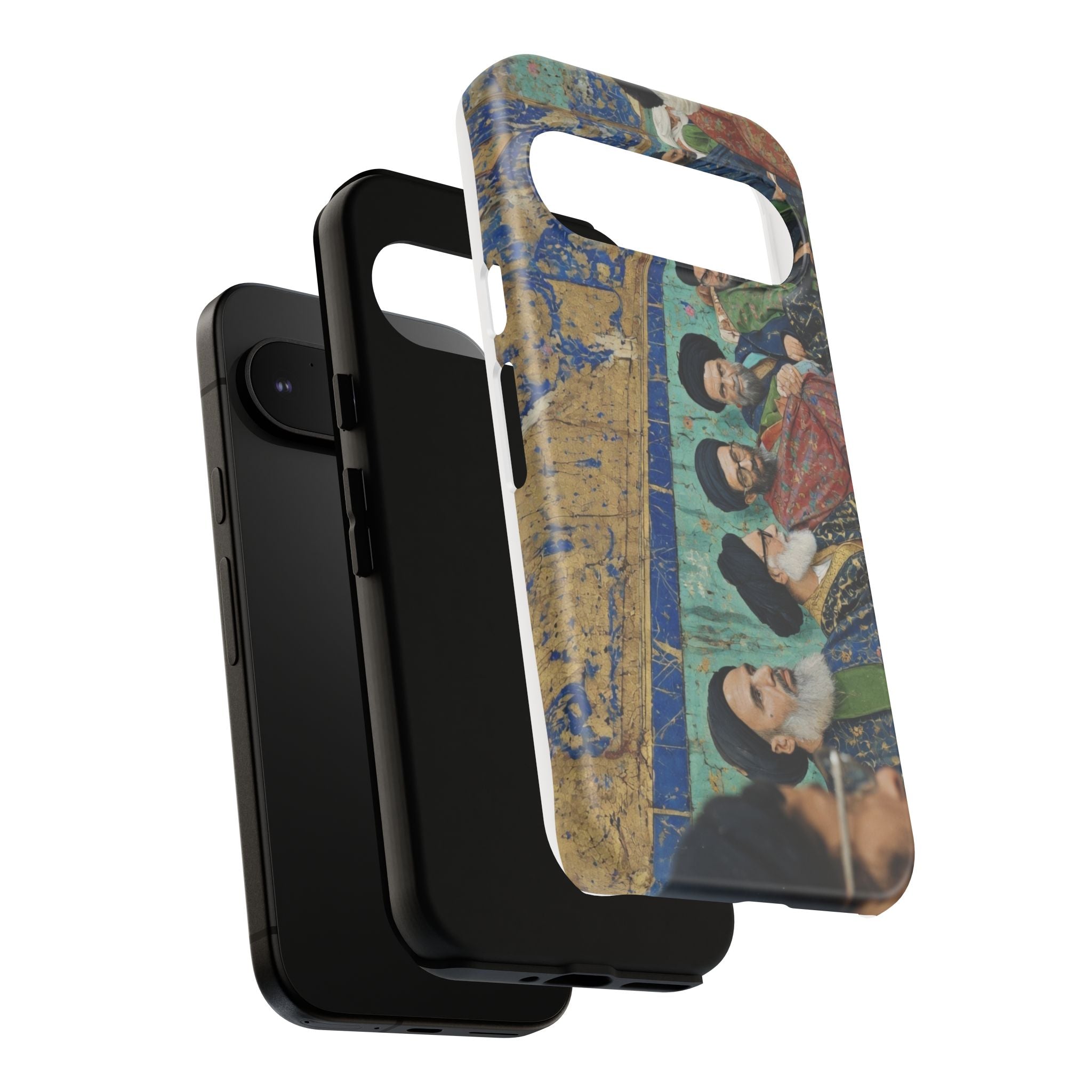 Religious Mosaic Phone Case — Vintage Shrine Scene Protective Hard Case