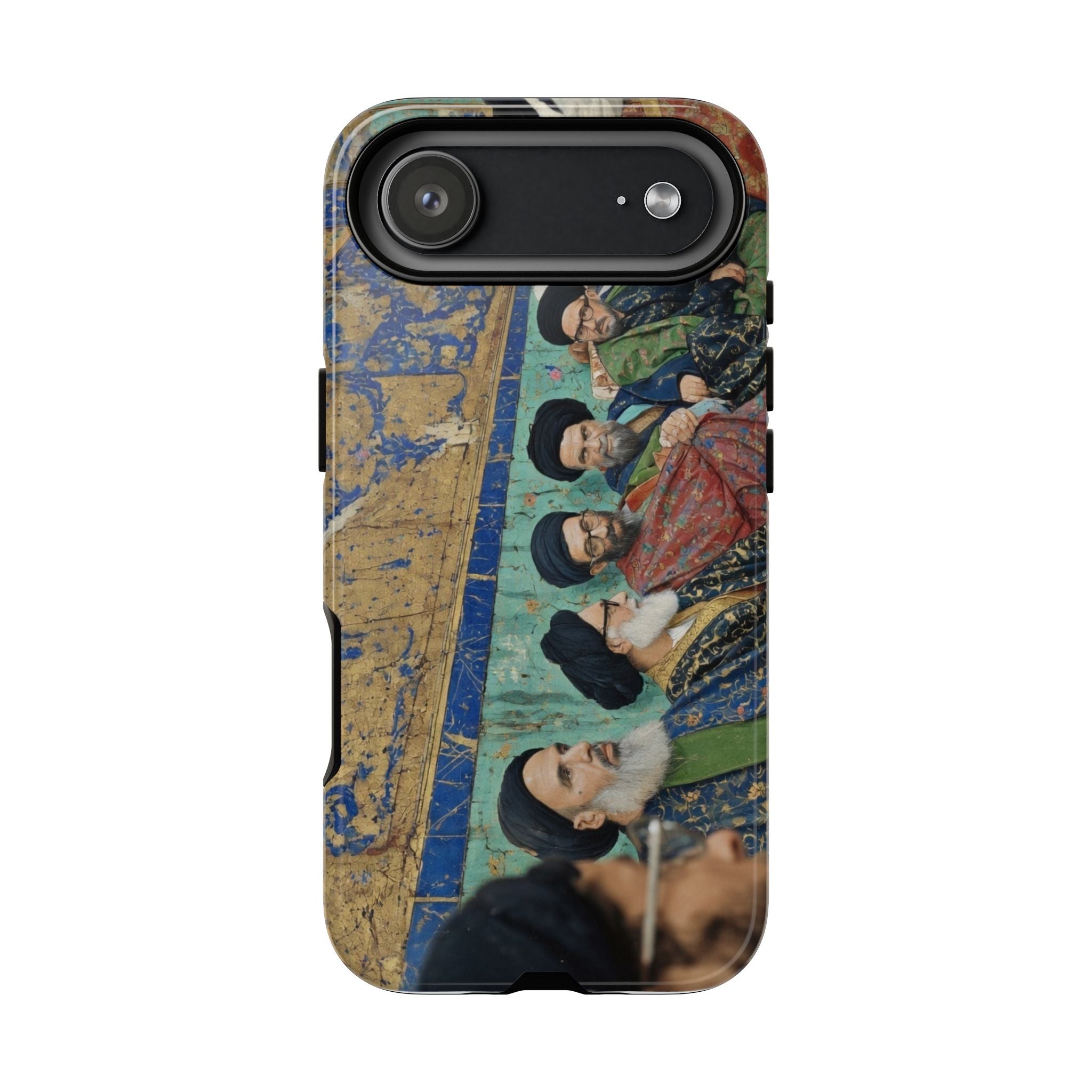 Religious Mosaic Phone Case — Vintage Shrine Scene Protective Hard Case