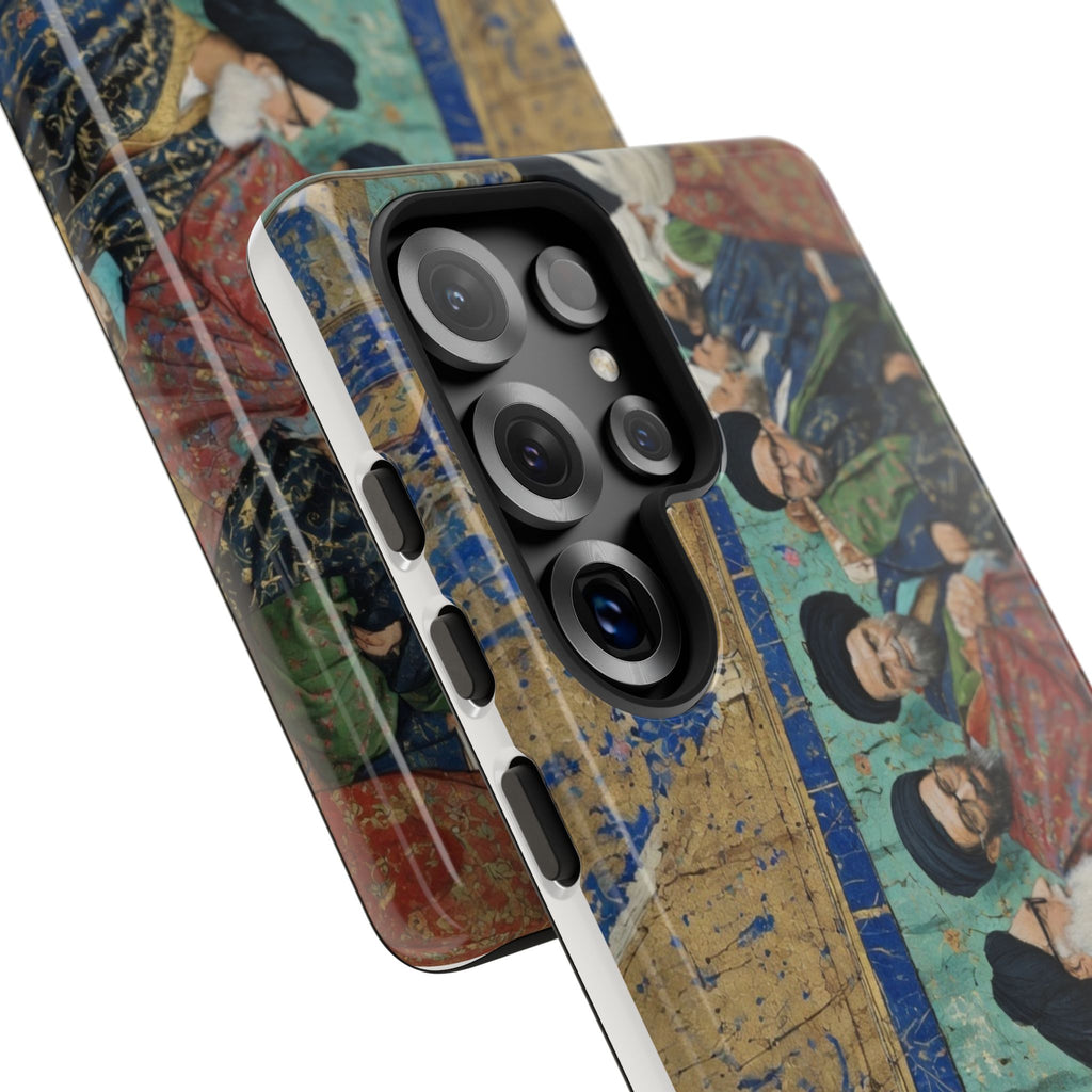 Religious Mosaic Phone Case — Vintage Shrine Scene Protective Hard Case