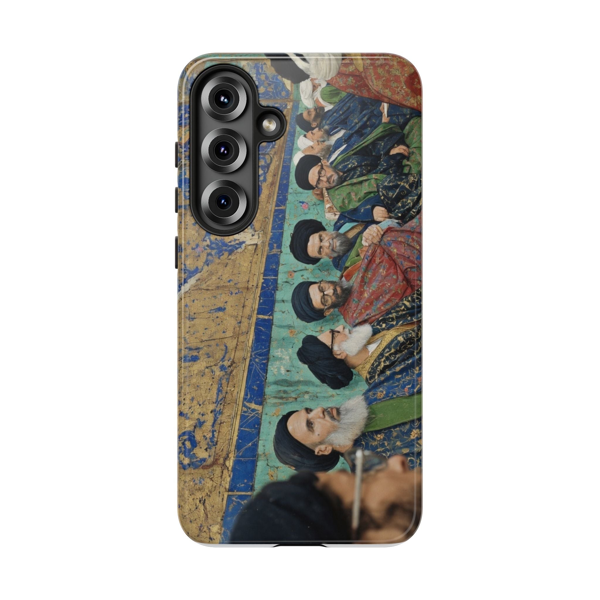 Religious Mosaic Phone Case — Vintage Shrine Scene Protective Hard Case