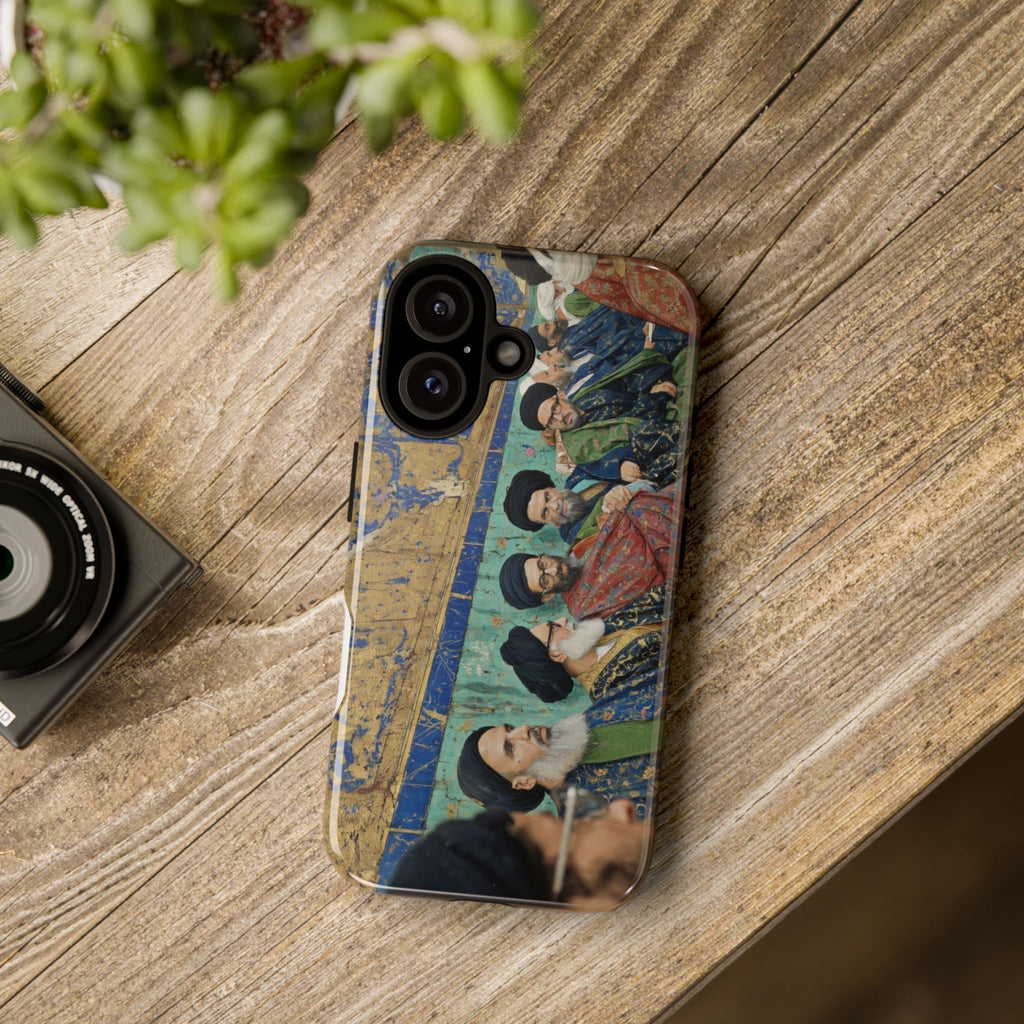 Religious Mosaic Phone Case — Vintage Shrine Scene Protective Hard Case