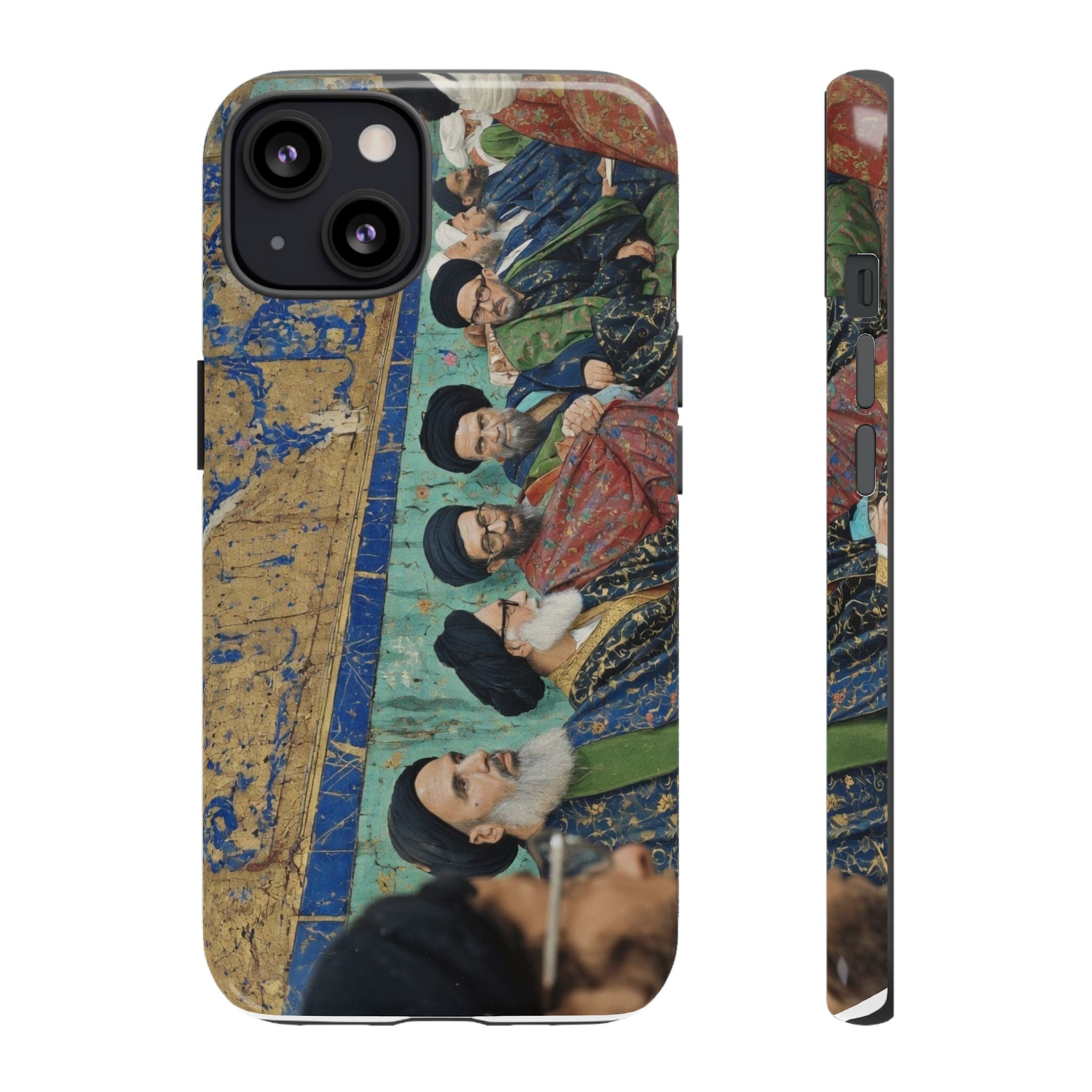 Religious Mosaic Phone Case — Vintage Shrine Scene Protective Hard Case