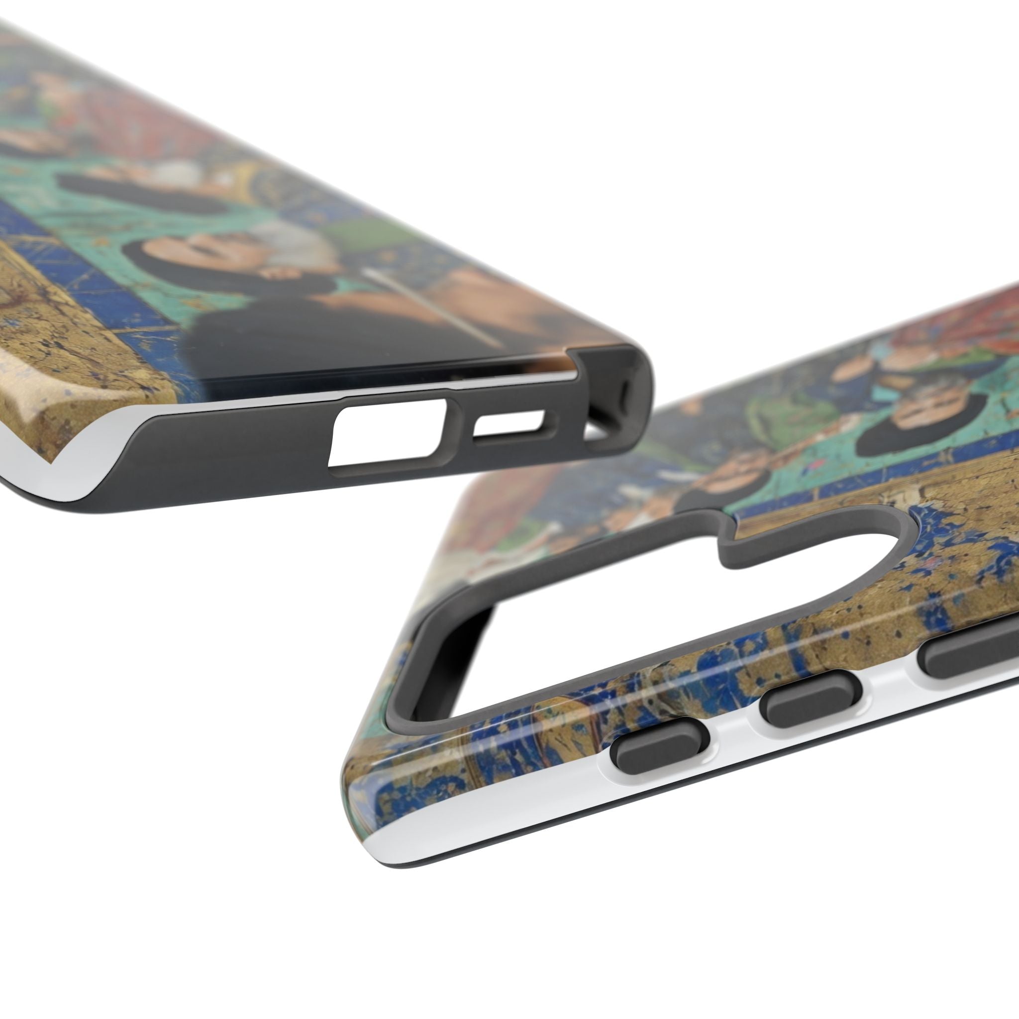 Religious Mosaic Phone Case — Vintage Shrine Scene Protective Hard Case