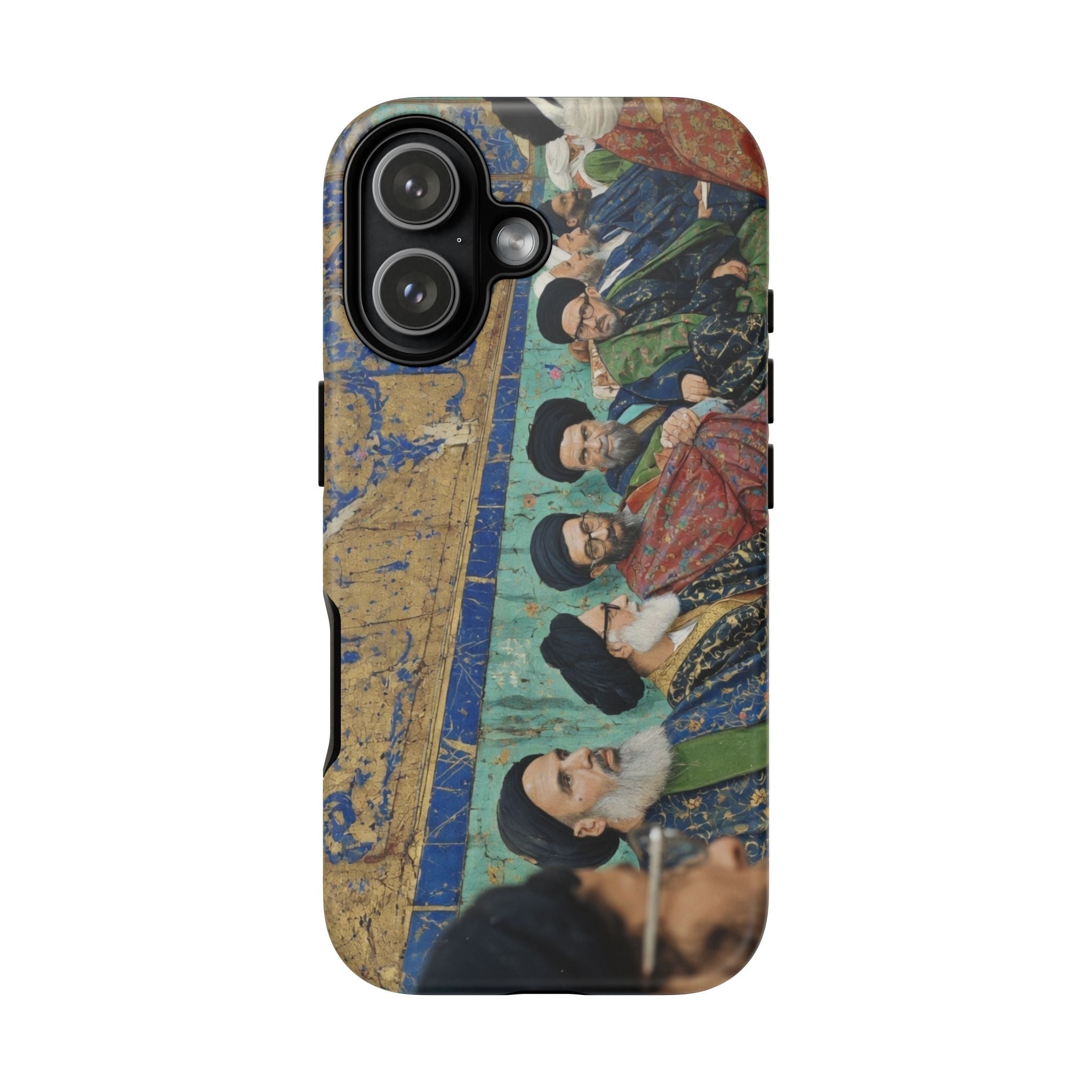 Religious Mosaic Phone Case — Vintage Shrine Scene Protective Hard Case