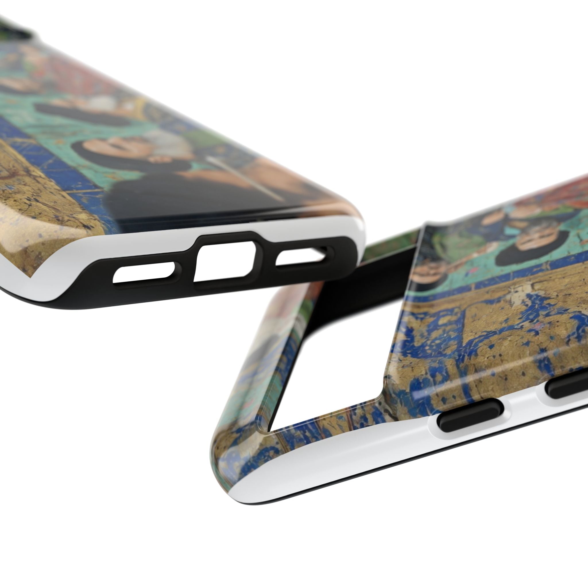 Religious Mosaic Phone Case — Vintage Shrine Scene Protective Hard Case