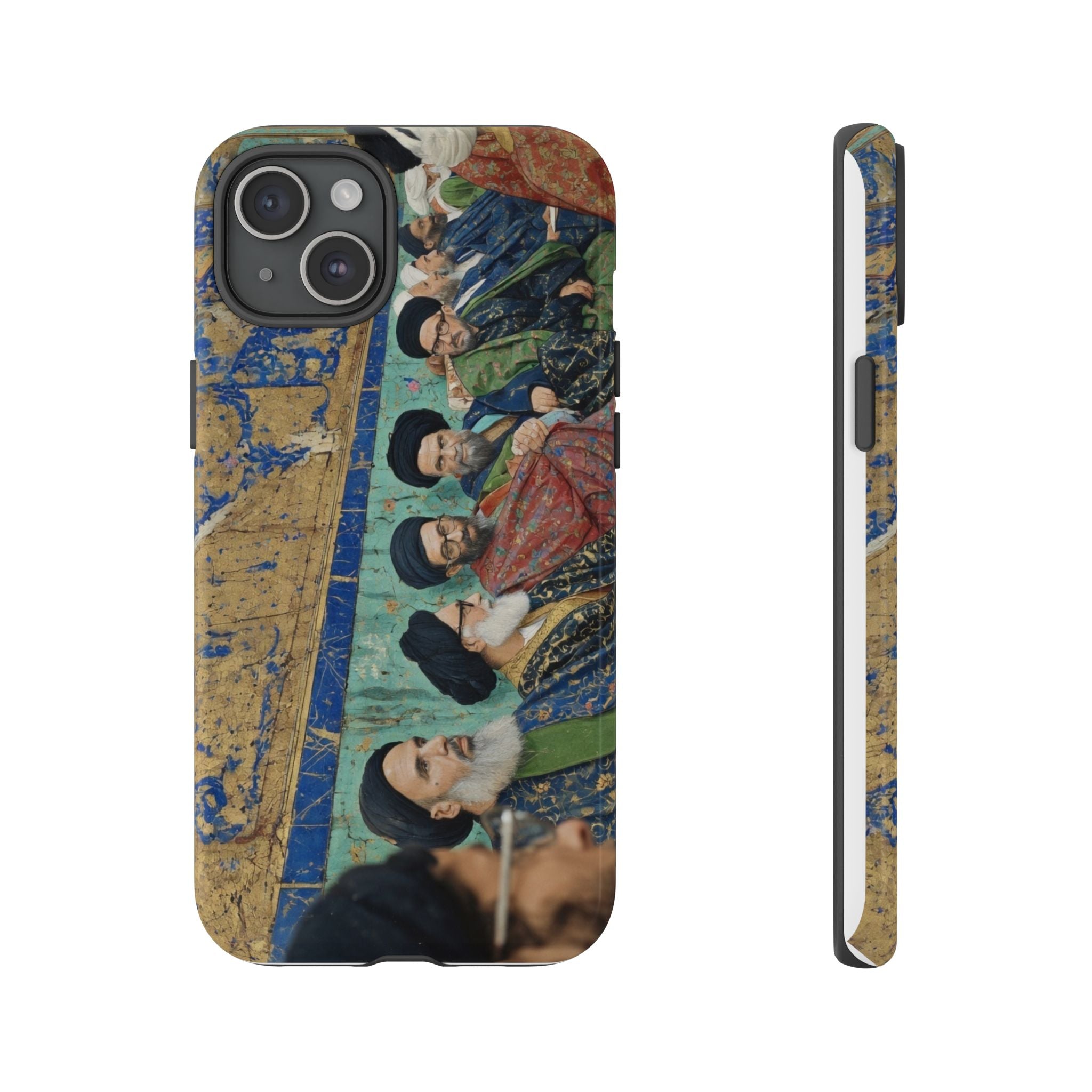 Religious Mosaic Phone Case — Vintage Shrine Scene Protective Hard Case