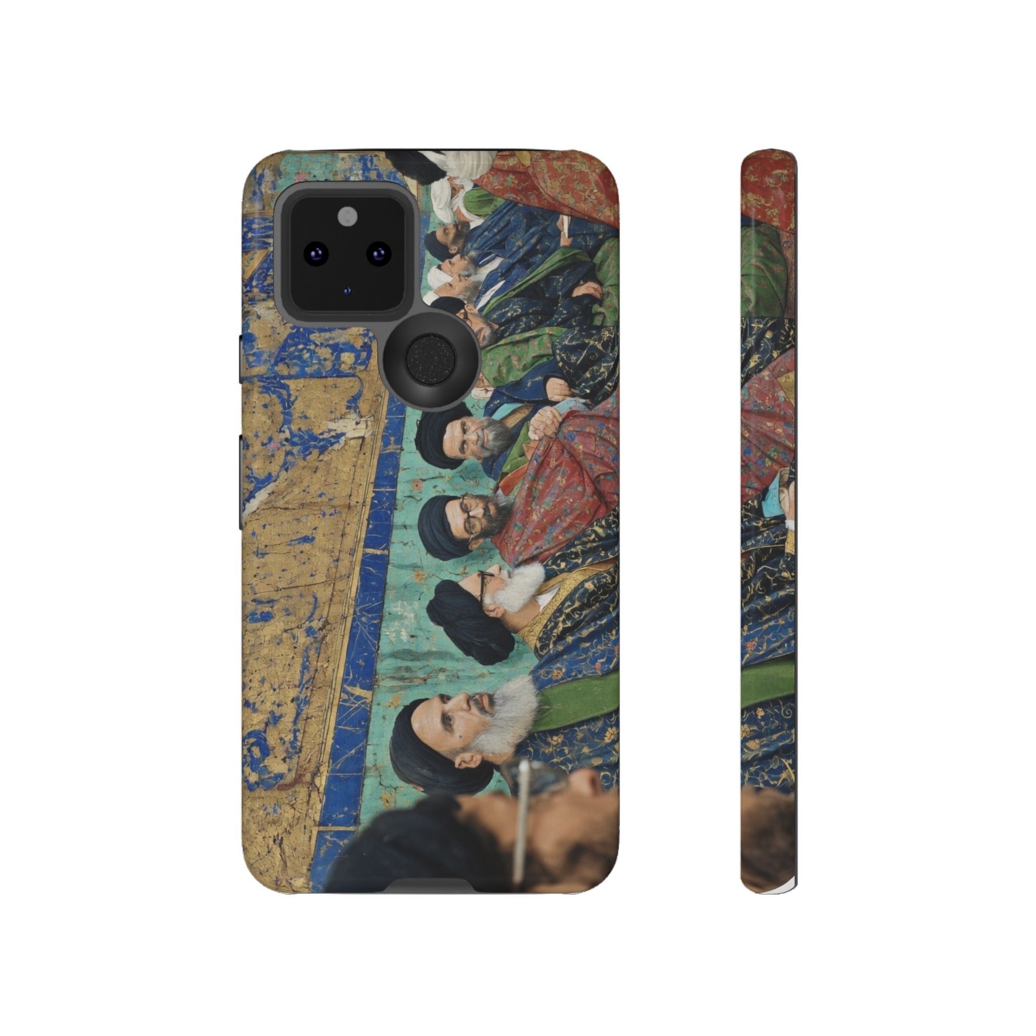Religious Mosaic Phone Case — Vintage Shrine Scene Protective Hard Case