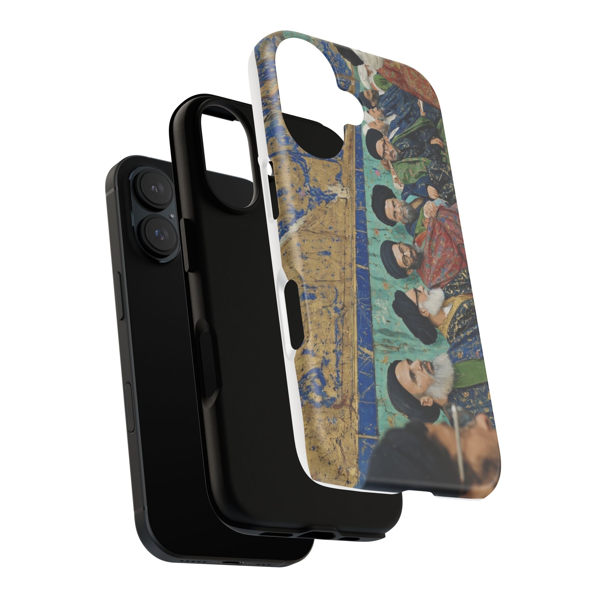 Religious Mosaic Phone Case — Vintage Shrine Scene Protective Hard Case