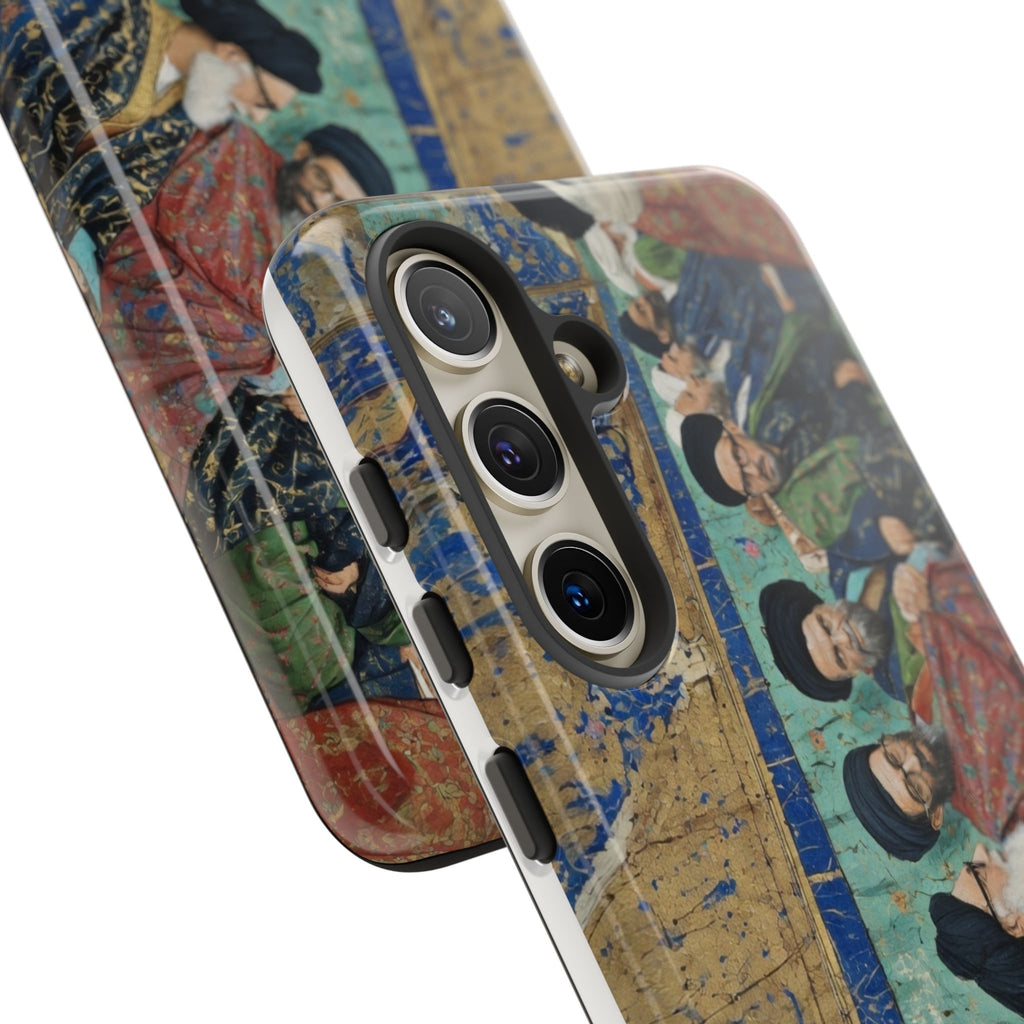 Religious Mosaic Phone Case — Vintage Shrine Scene Protective Hard Case