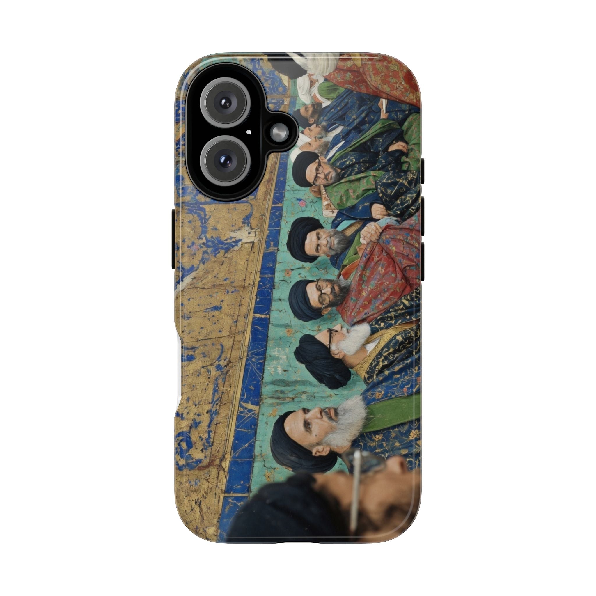 Religious Mosaic Phone Case — Vintage Shrine Scene Protective Hard Case
