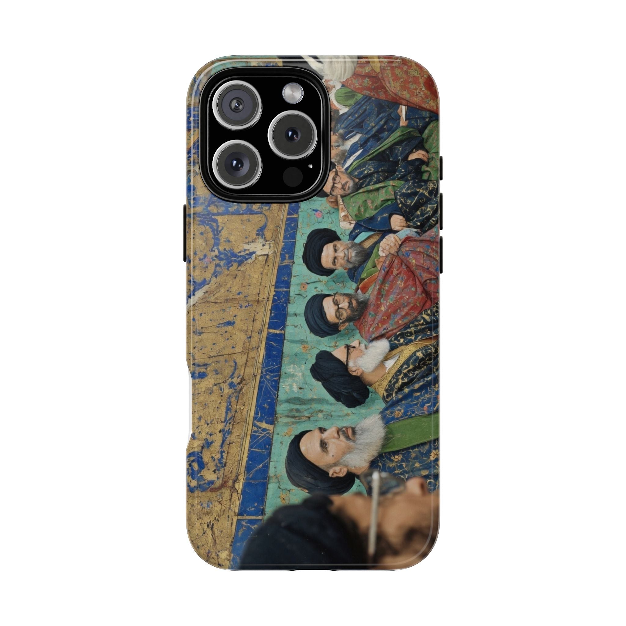 Religious Mosaic Phone Case — Vintage Shrine Scene Protective Hard Case